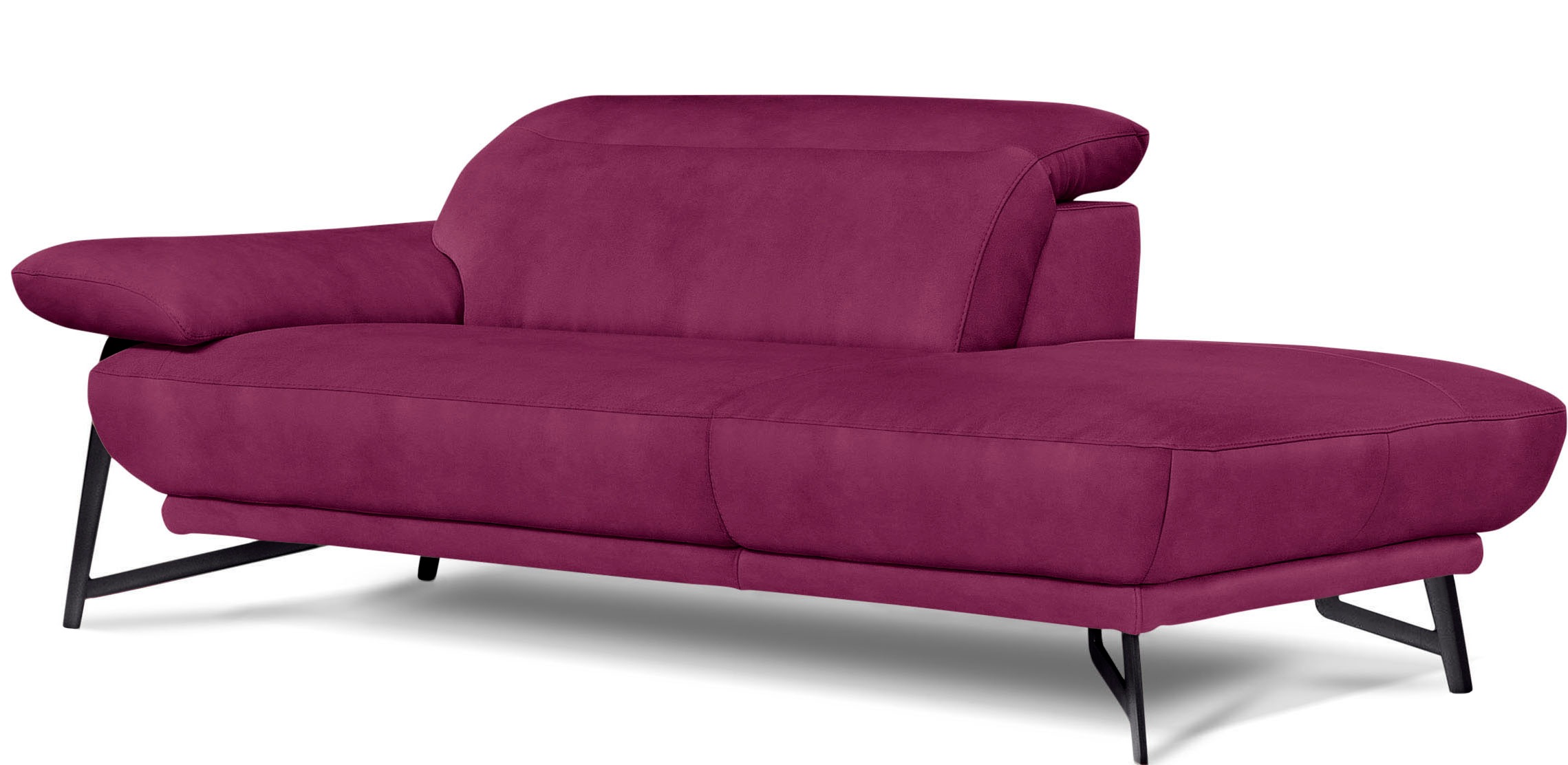 Egoitaliano Sofa »Anais, Design mit hohem Sitzkomfort, Fußfarbe schattengrau«, Set, Kopfteil verstellbar, Luxus-Microfaser, fuchsia