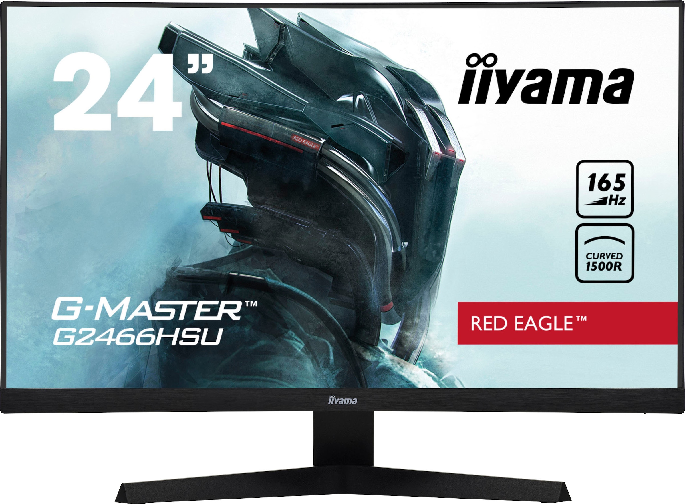 Iiyama Curved-Gaming-Monitor »G-MASTER G2466HSU-B1«, 60 cm/24 Zoll, 1920 x 1080 px, Full HD, 1 ms Reaktionszeit, 165 Hz