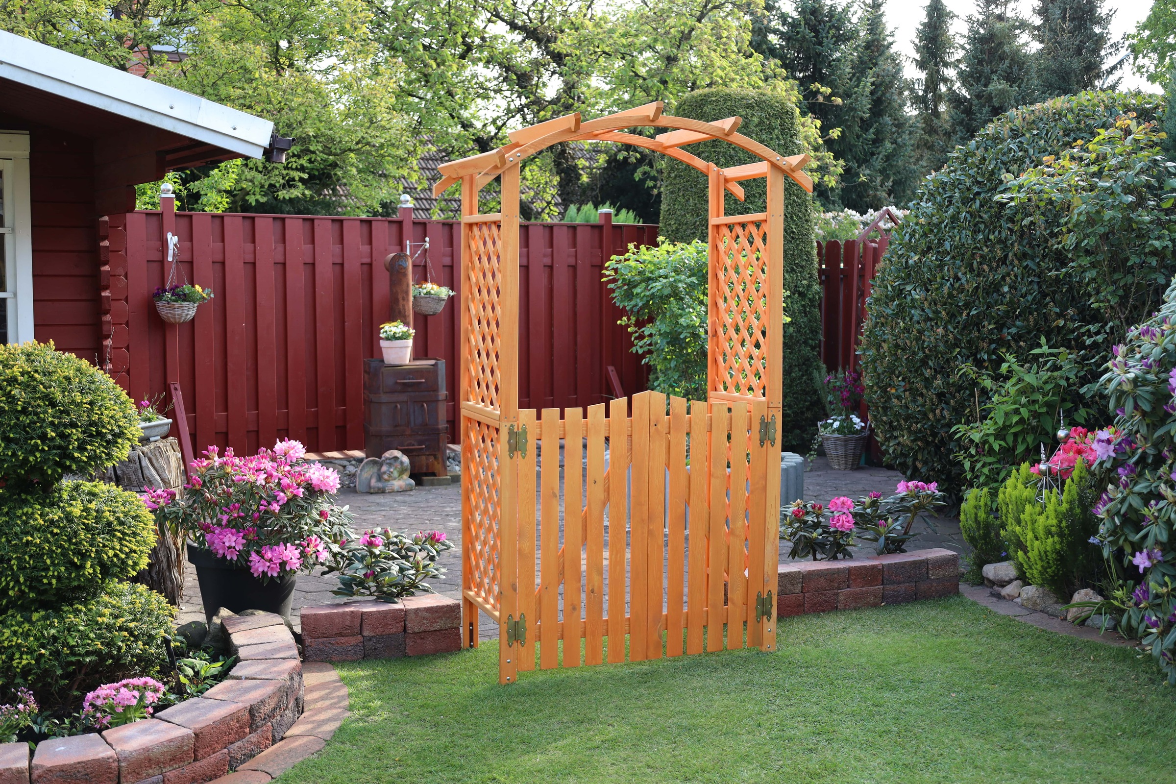 promadino Rosenbogen »Pergola Diana«, BxTxH: 132x70x206 cm, mit Türen