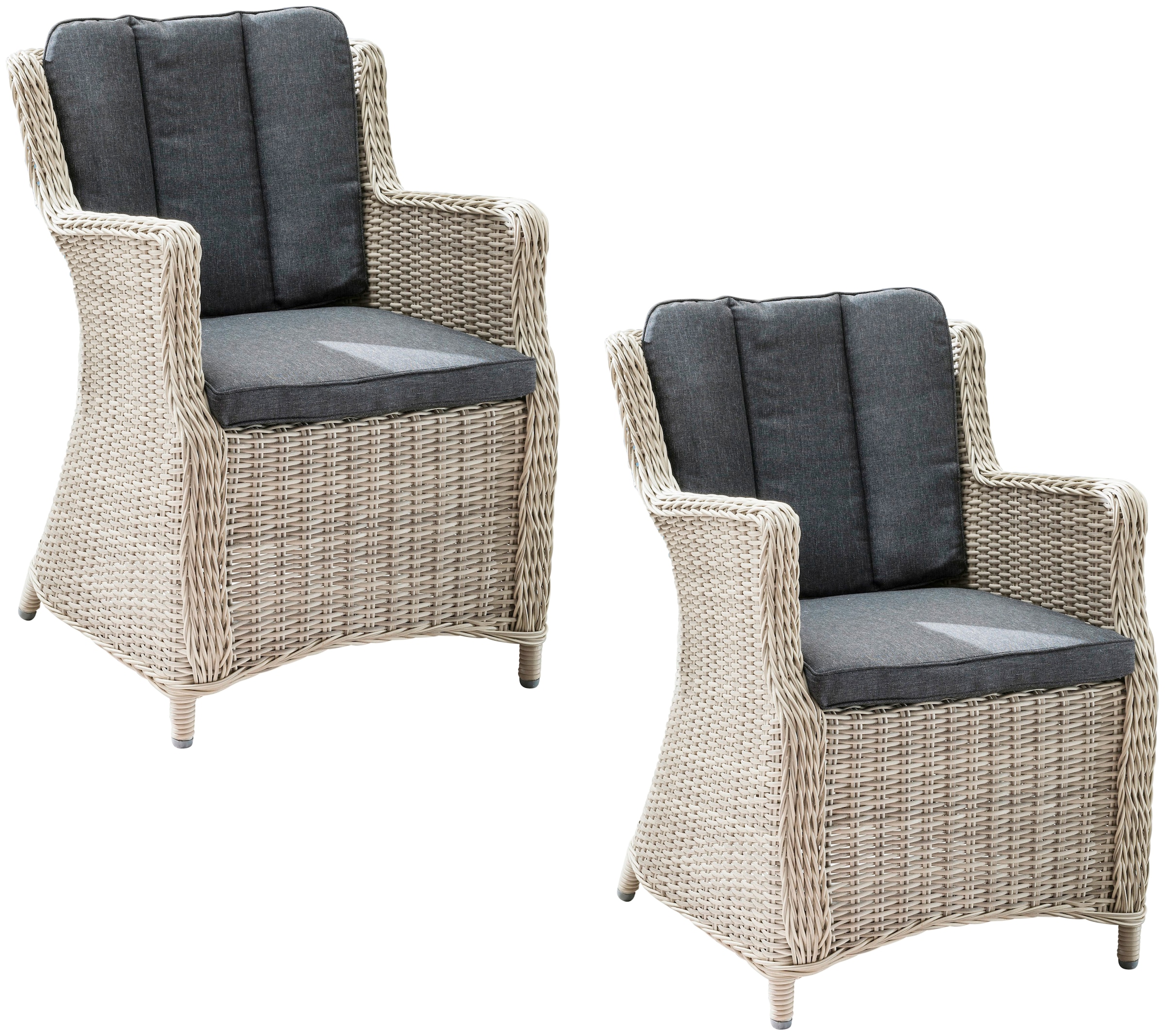 Destiny Gartensessel »LUNA« Set, 2 Stk. tlg. Aluminium, Polyrattan, inkl. A günstig online kaufen