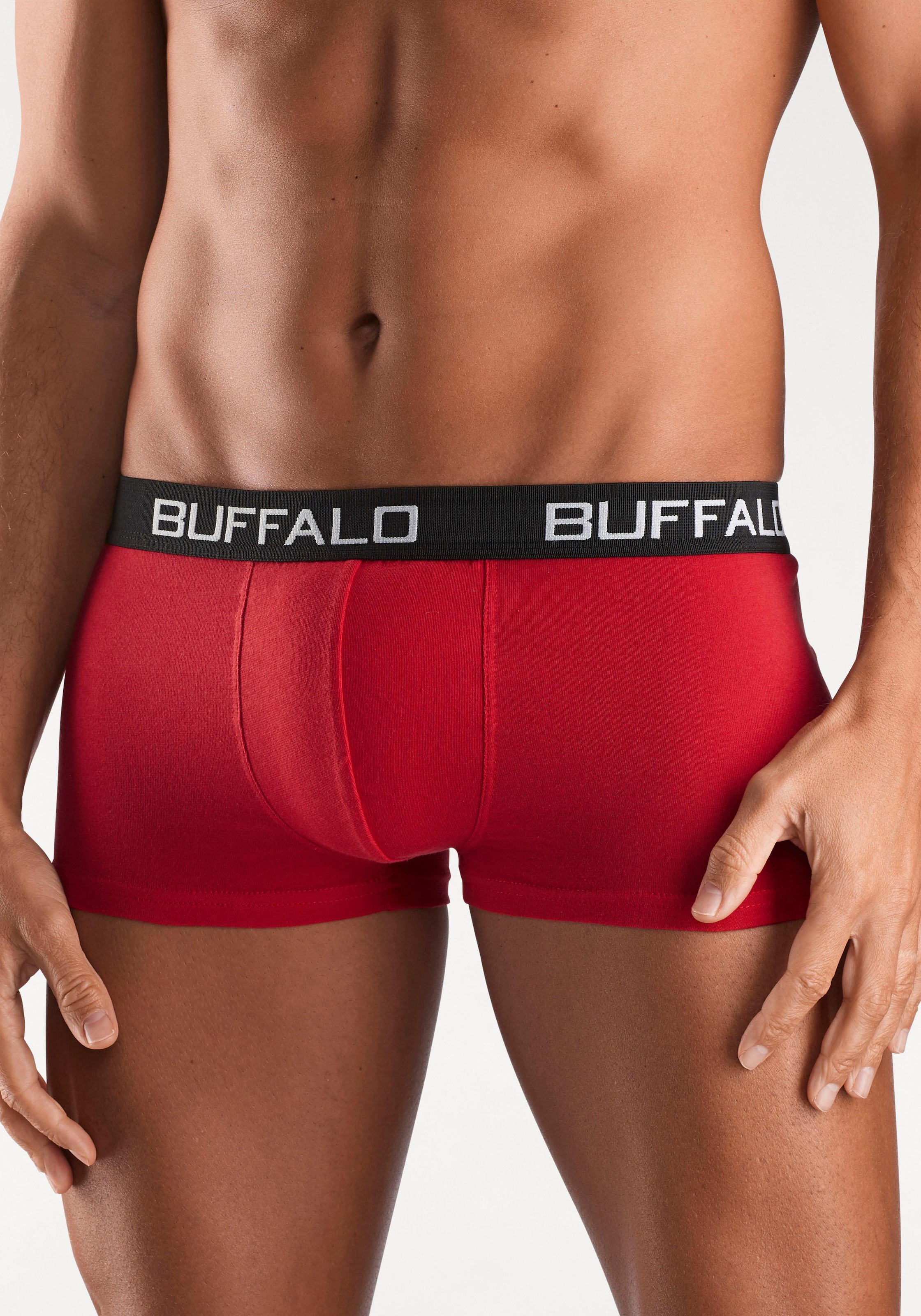 Buffalo Boxershorts, (Packung, 4 St.), in Hipster-Form mit Kontrastbund