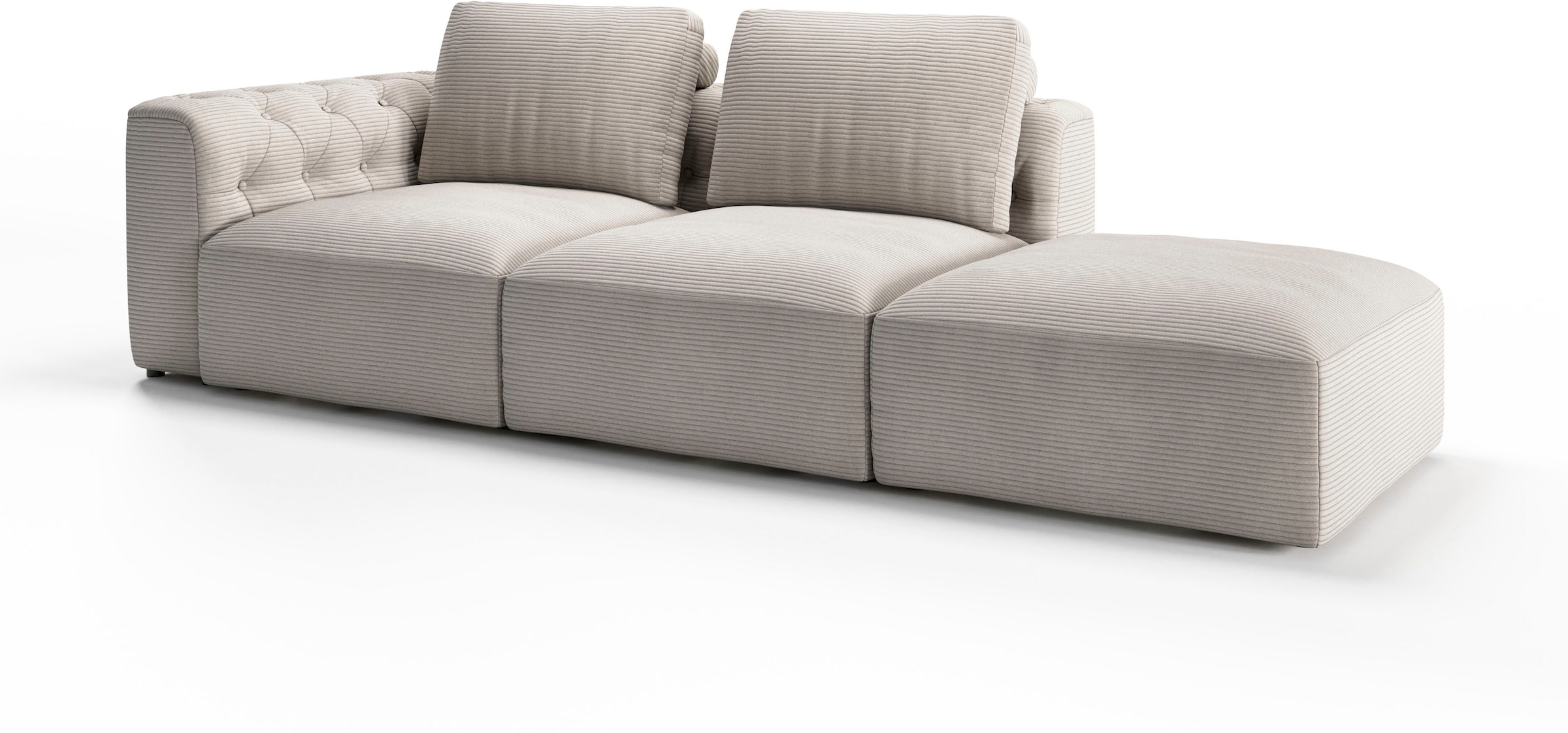 RAUM.ID Chaiselongue »Cushid«, Modul-Sofa, bestehend aus 2-Sitzer und Hocker
