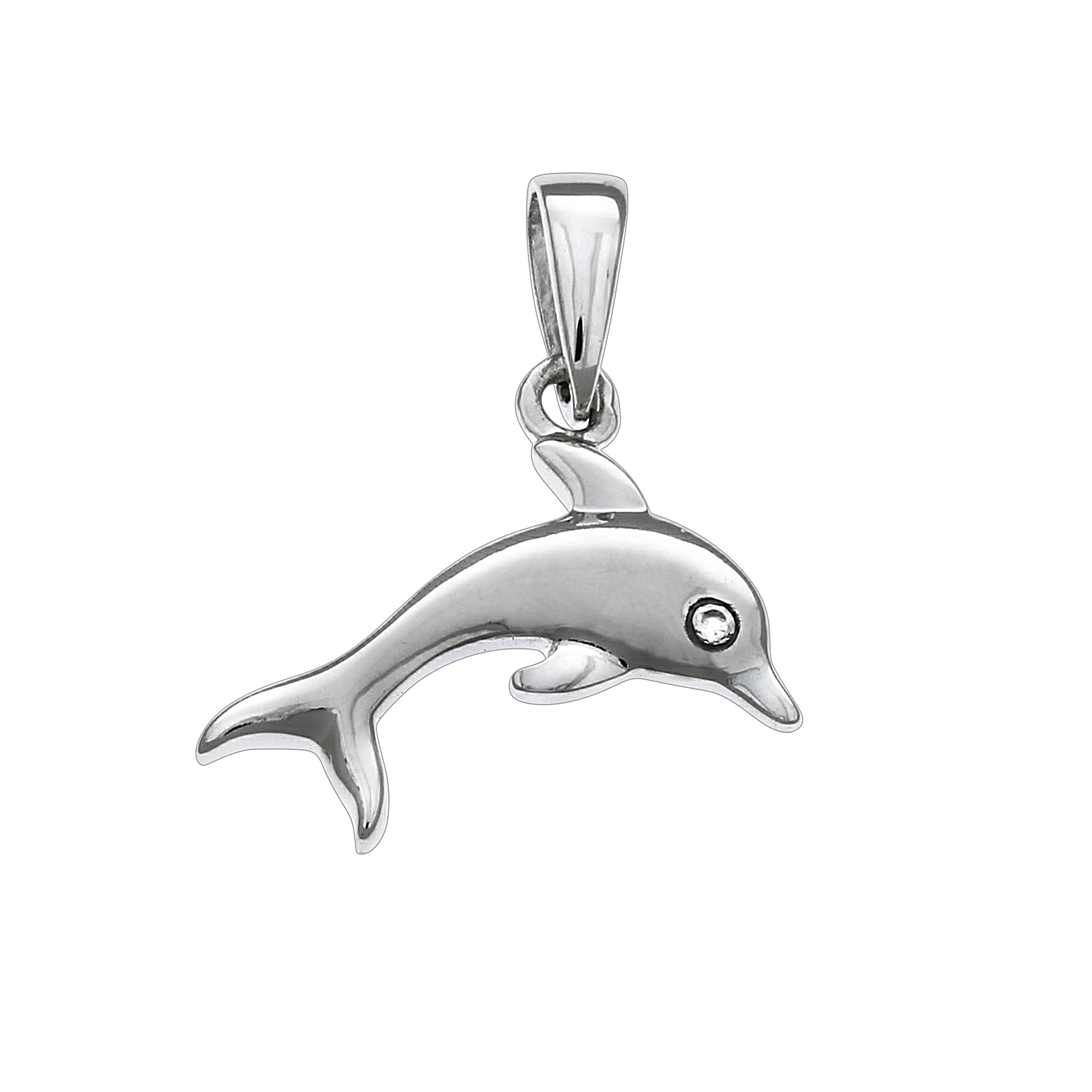 VIVANCE Kettenanhänger »925/- Sterling Silber Delfin« () weiß one-size Niedlicher Anhänger aus 925/- Sterling Silber