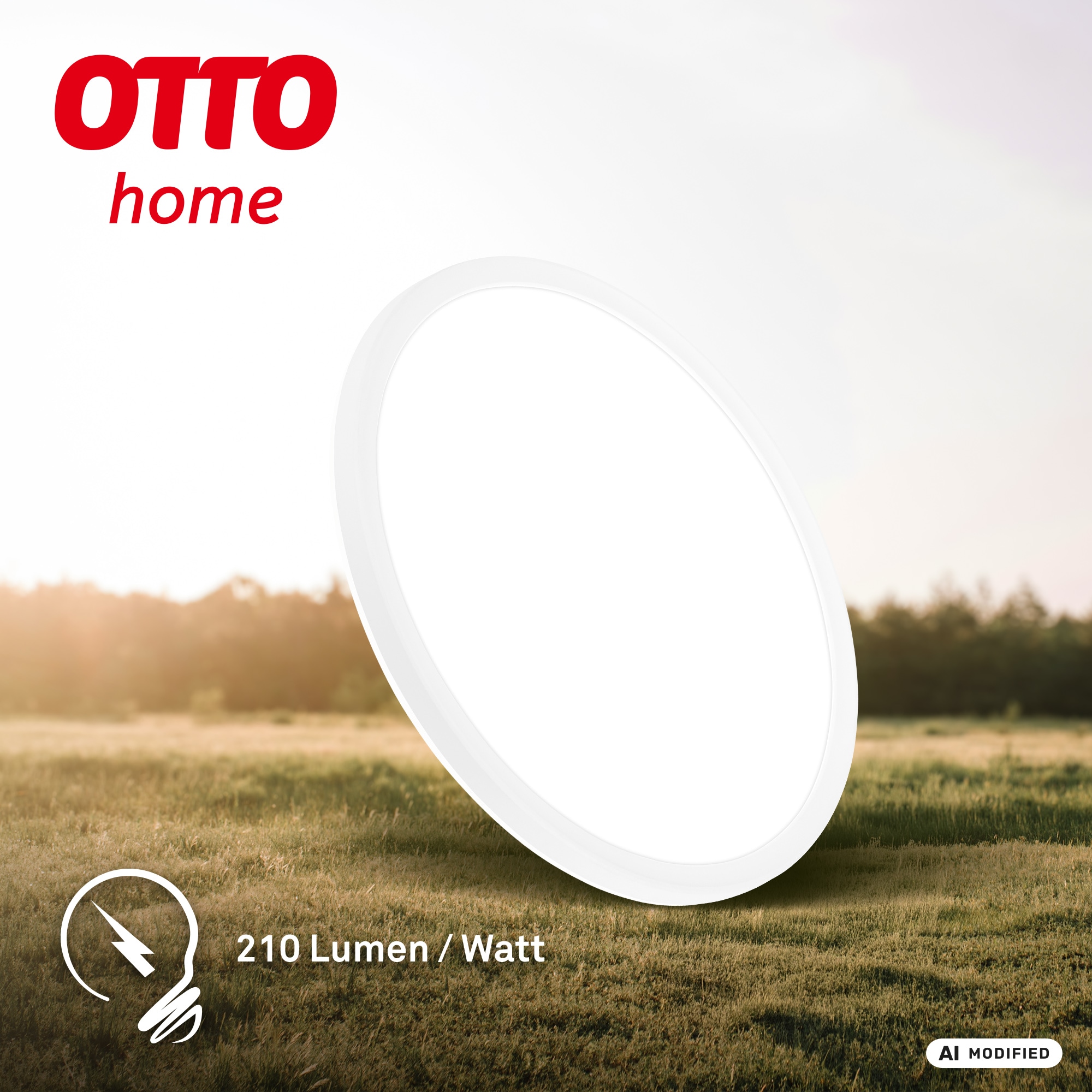 OTTO home LED Panel »ultraflach, Deckenlampe LYMMA mit Backlight« LED-Board 1 Stk. Neutralweiß 4000K, Wohnzimmer Schlafzimmer Küche, Deckenleuchte Energieeffizienz A