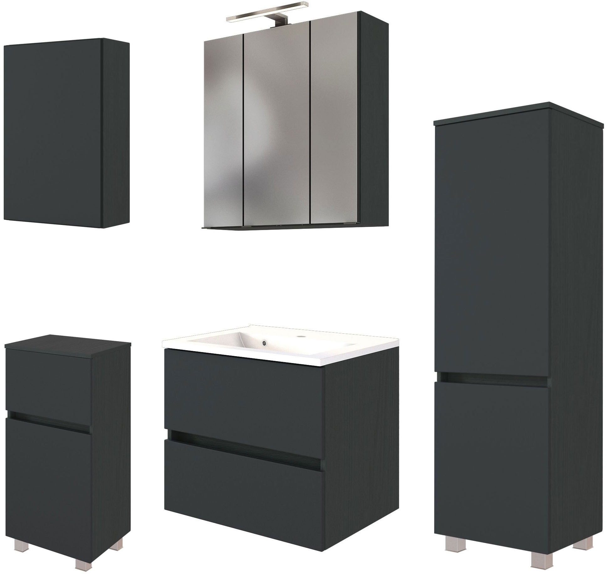 welltime Badmöbel-Set »Welltime Möbel Baabe Waschtisch-Set 3tlg. oder 5tlg. günstig online kaufen