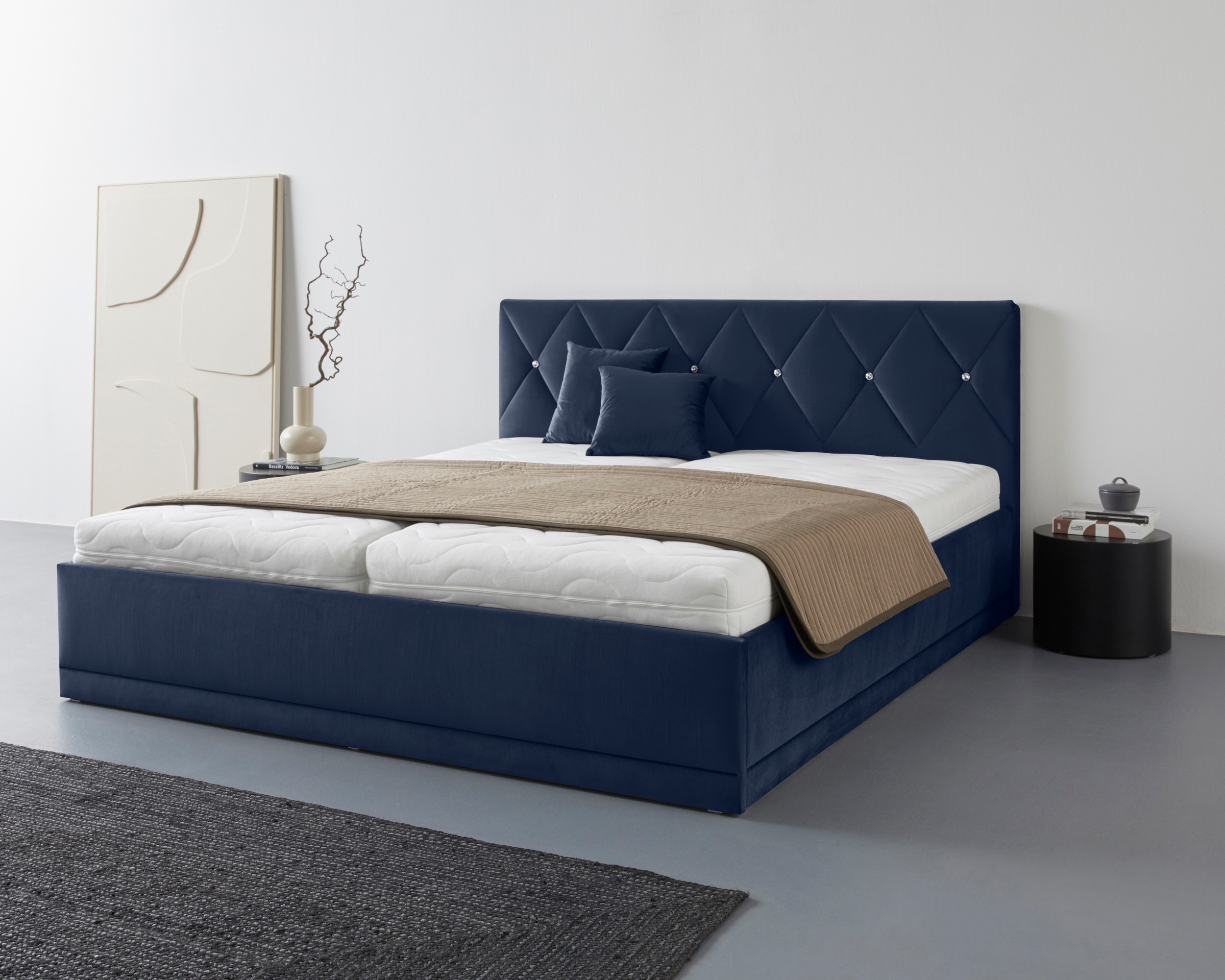 Westfalia Schlafkomfort Polsterbett "Adamas" auch mit Bettkasten, Knopfheft günstig online kaufen