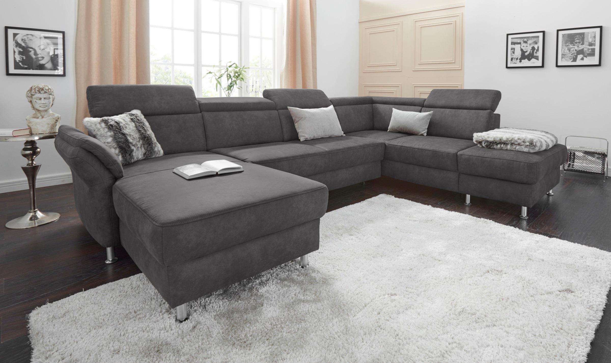 sit&more Wohnlandschaft »Avignon U-Form« wahlweise mit Bettfunktion und Sta günstig online kaufen