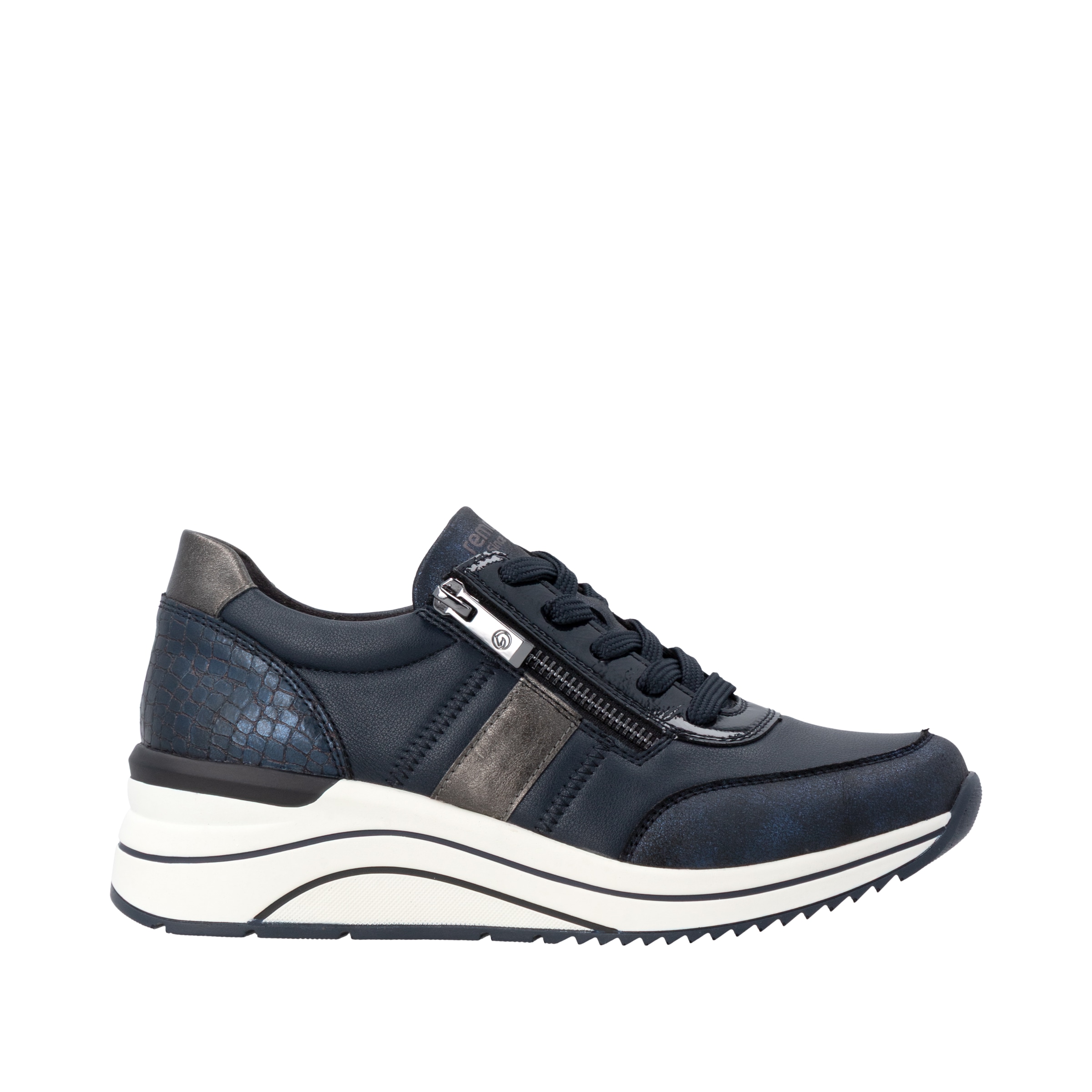 Remonte Keilsneaker  Halbschuh, Freizeitschuh, Schnürer mit praktischem Außenreißverschluss