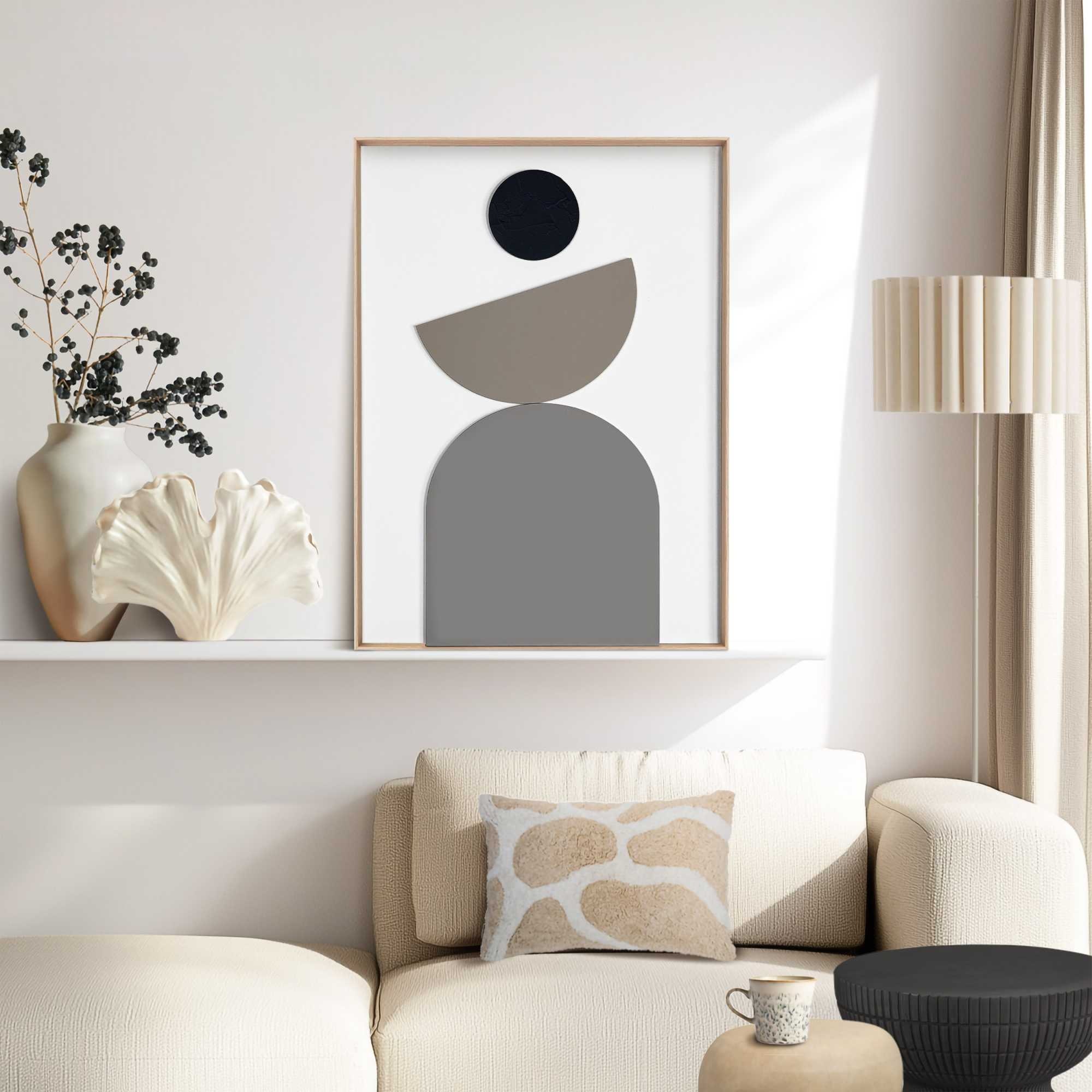 Reinders! Wandbild »Abstract Balance« Wohnzimmer - Beige - MDF - Abstrakt - günstig online kaufen