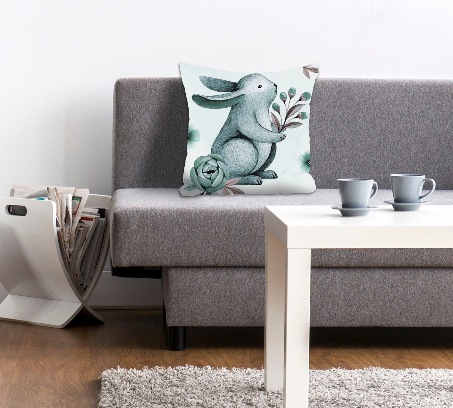 queence Dekokissen »Sirius« mit einem Hasen mit Blumen günstig online kaufen