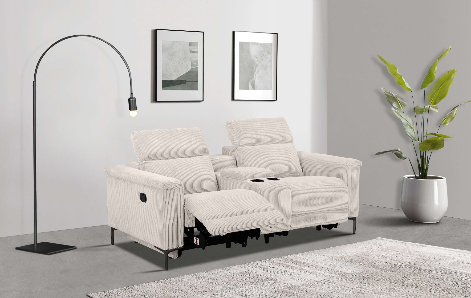 Places of Style 2-Sitzer »Lund in Cord, 2er-Kinosofa, TV-Sessel, Multimedia günstig online kaufen