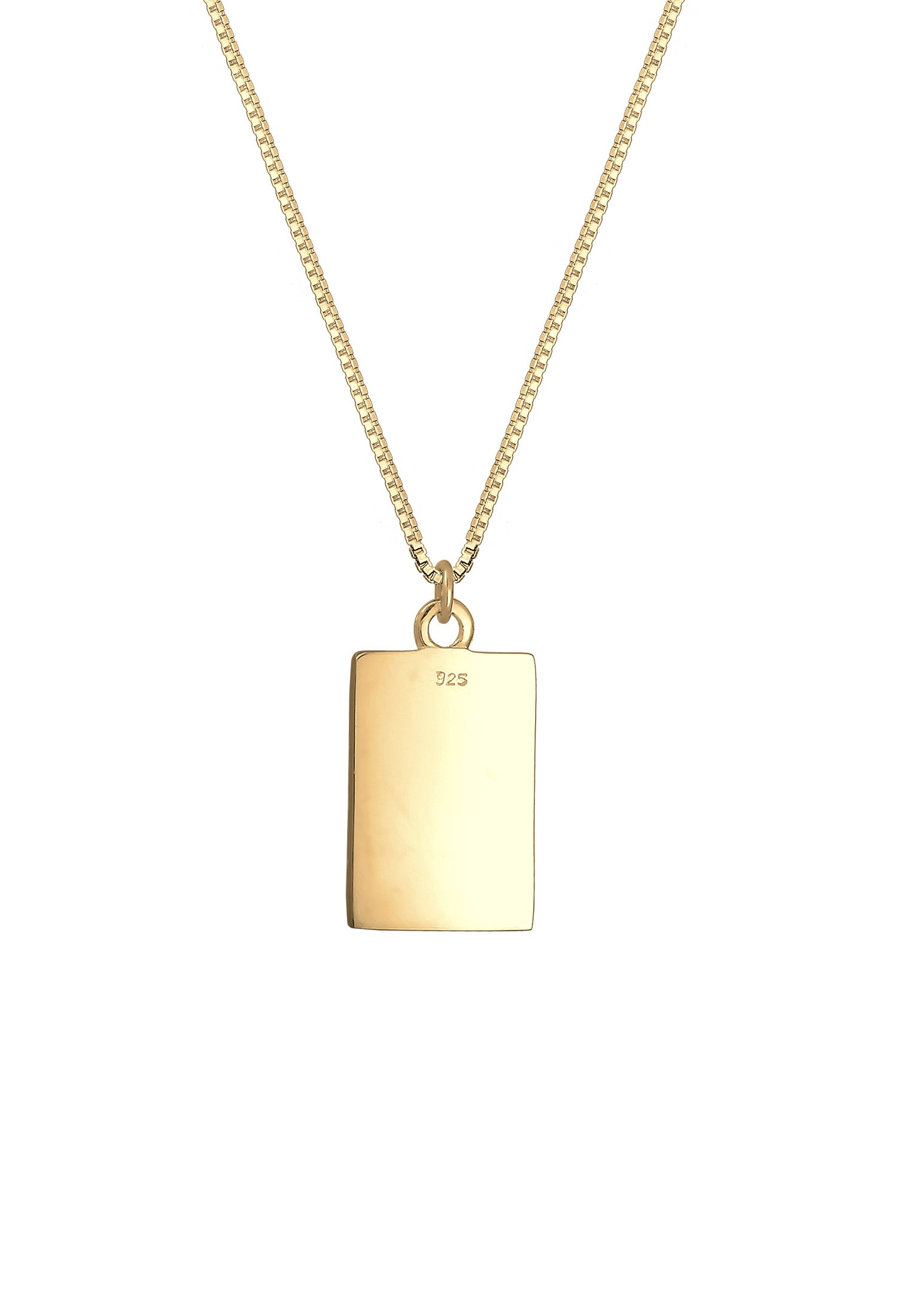 Elli Kette mit Anhänger »Box Chain Vintage Look Geo Anhänger 925 Silber«