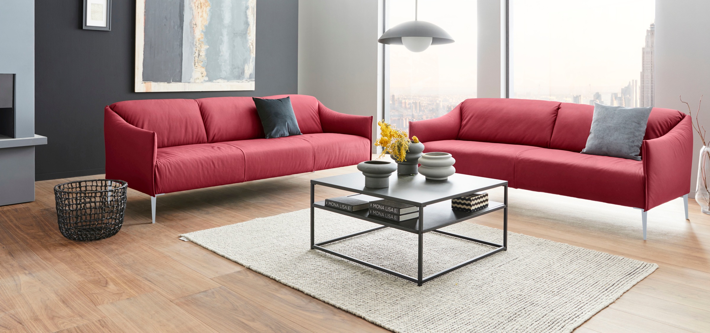 W.SCHILLIG 2,5-Sitzer »sally«, mit Metallfüßen in Silber matt, Breite 194 cm