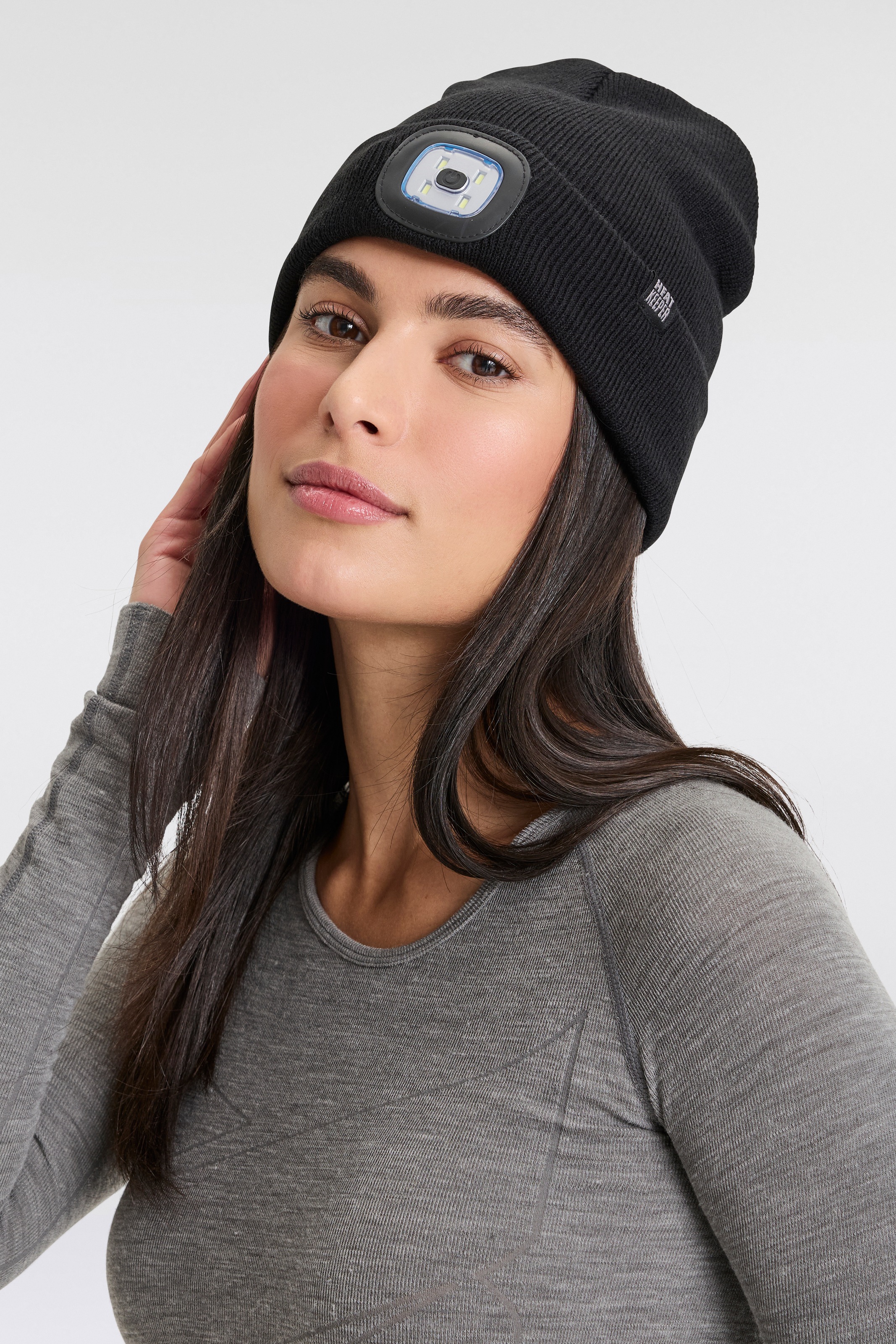 Heatkeeper Strickmütze »MEN THERMAL BEANIE+LED LIGHT RECHARGE« wiederaufladbarer, abnehmbaren LED-Leuchte für die dunkle Jahreszeit