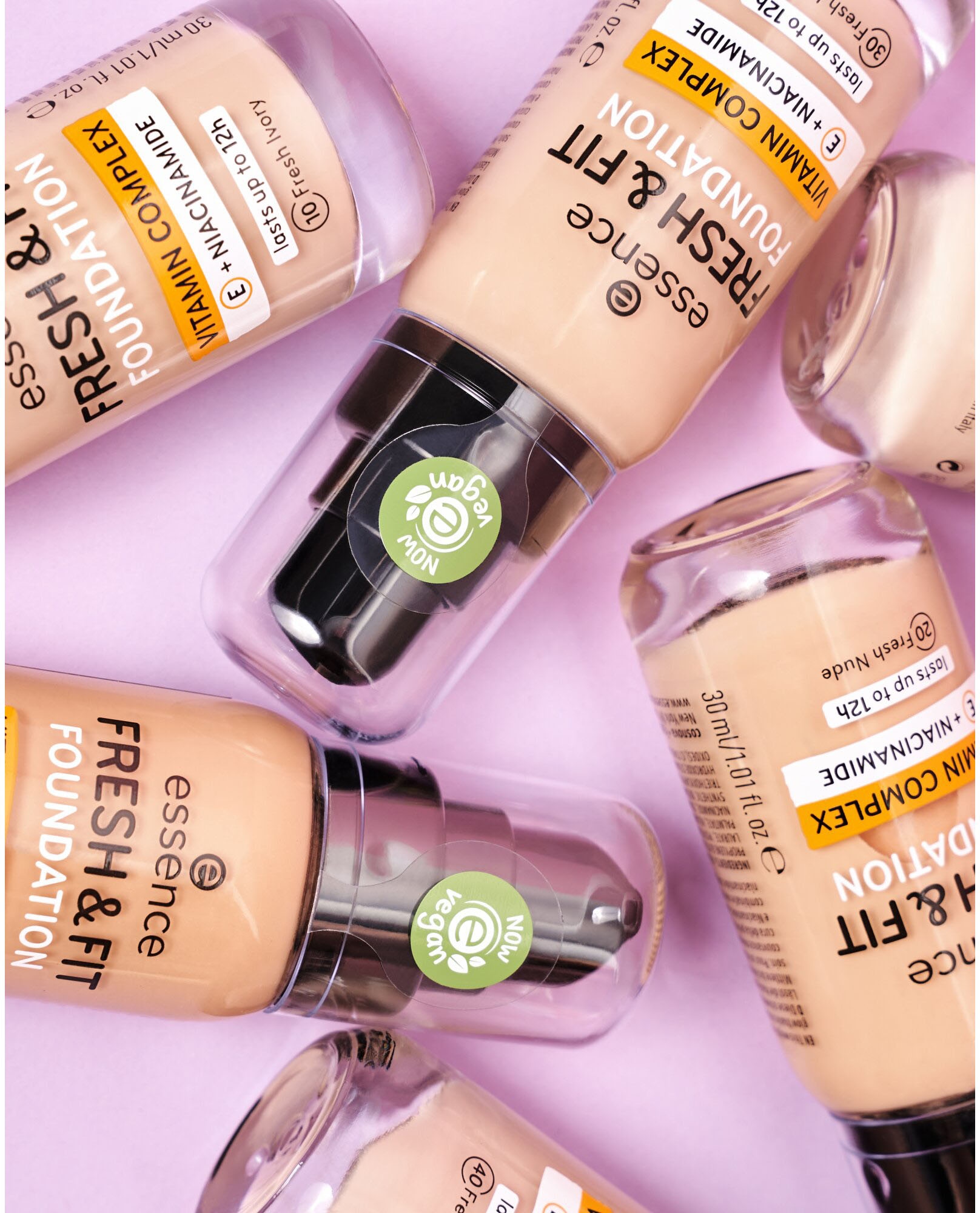 Essence Foundation »FRESH & FIT FOUNDATION«, (Set, 3 tlg.)