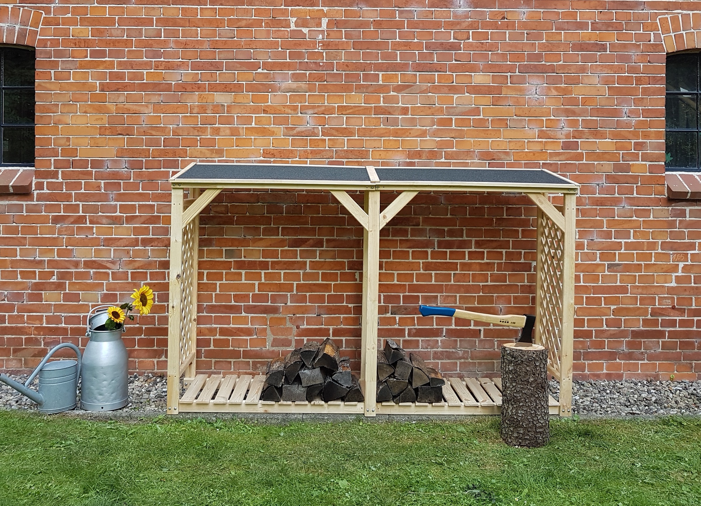 promadino Kaminholzregal »Speyer mit Erweiterung«, besonders robust, bietet genügend Stauraum für 2,4 m³ Holz