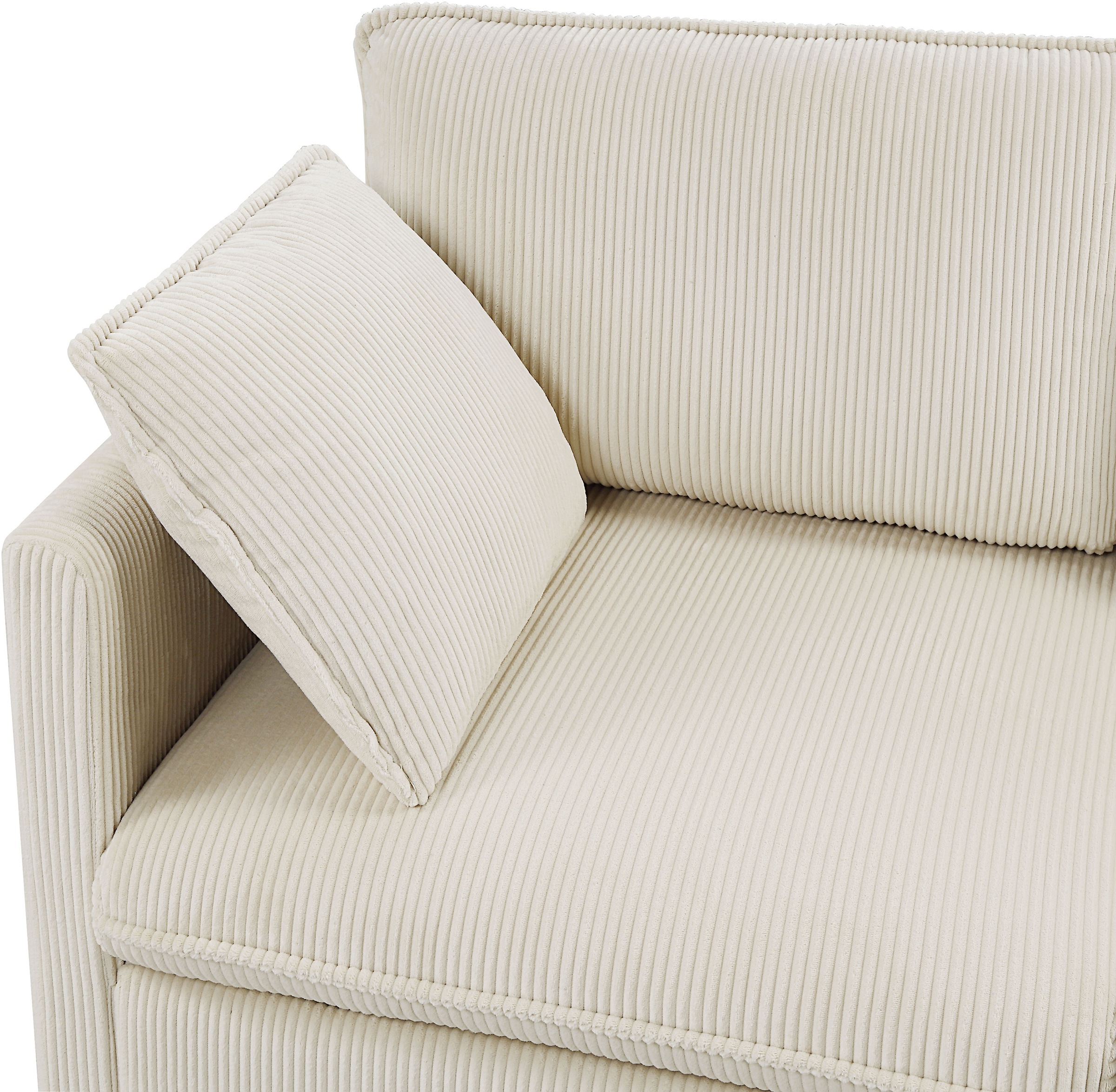 ATLANTIC home collection Wohnlandschaft, modularer 4-Sitzer mit 2 Hockern, weicher Cordbezug
