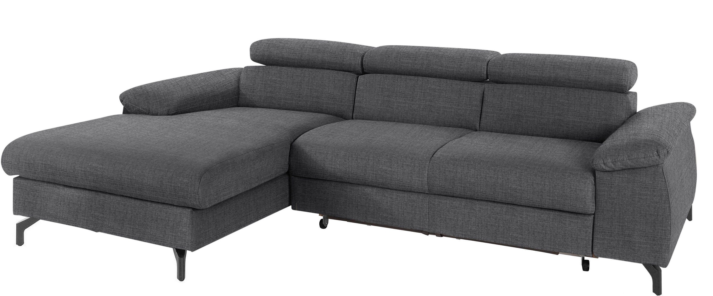 COTTA Polstergarnitur »Komaris L-Form«, (Set), Set bestehend aus: Ecksofa mit Kopfteilverstellung & Hocker