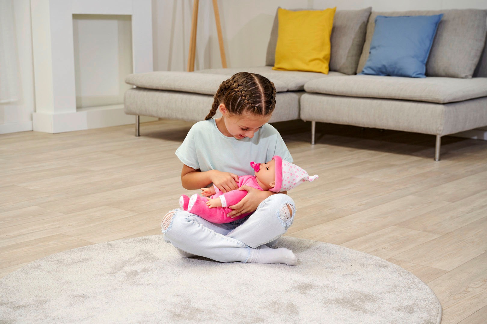 SIMBA Babypuppe »Laura Schlummerzeit«, mit Soundeffekt und realistische Atembewegungen