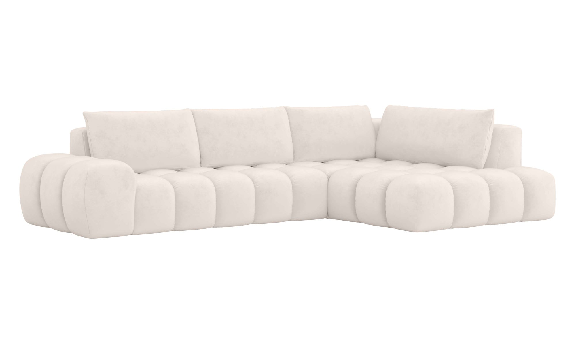 INOSIGN Ecksofa »AZITA klein, L-Form, elegant und bequem Designsofa«, lose Rückenkissen, traumhafte Steppung, Maße B/T/H: 296/176,5/89 cm