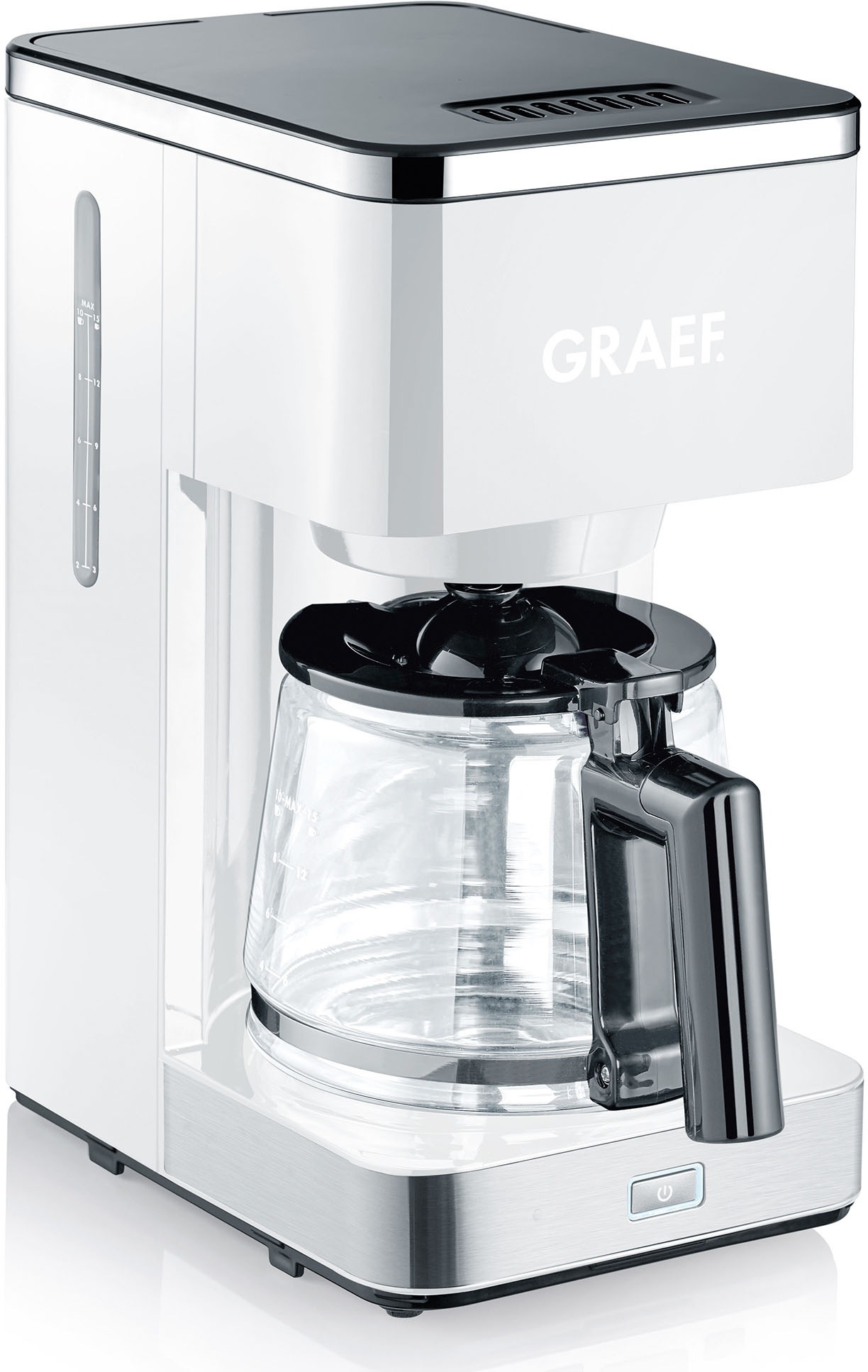 Graef Filterkaffeemaschine »FK 401«, 1,25 l Kaffeekanne, Papierfilter, 1x4, mit Glaskanne, weiß