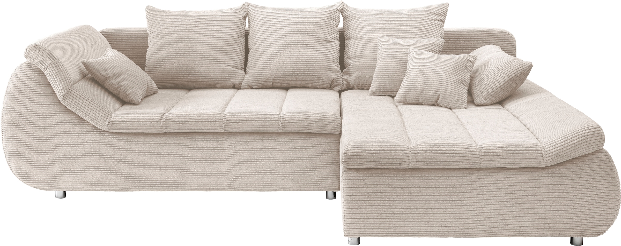 INOSIGN Ecksofa »Imola elegant und bequem, aktuelle Steppung im Sitz, L-Form«, wahlweise mit Bettfunktion