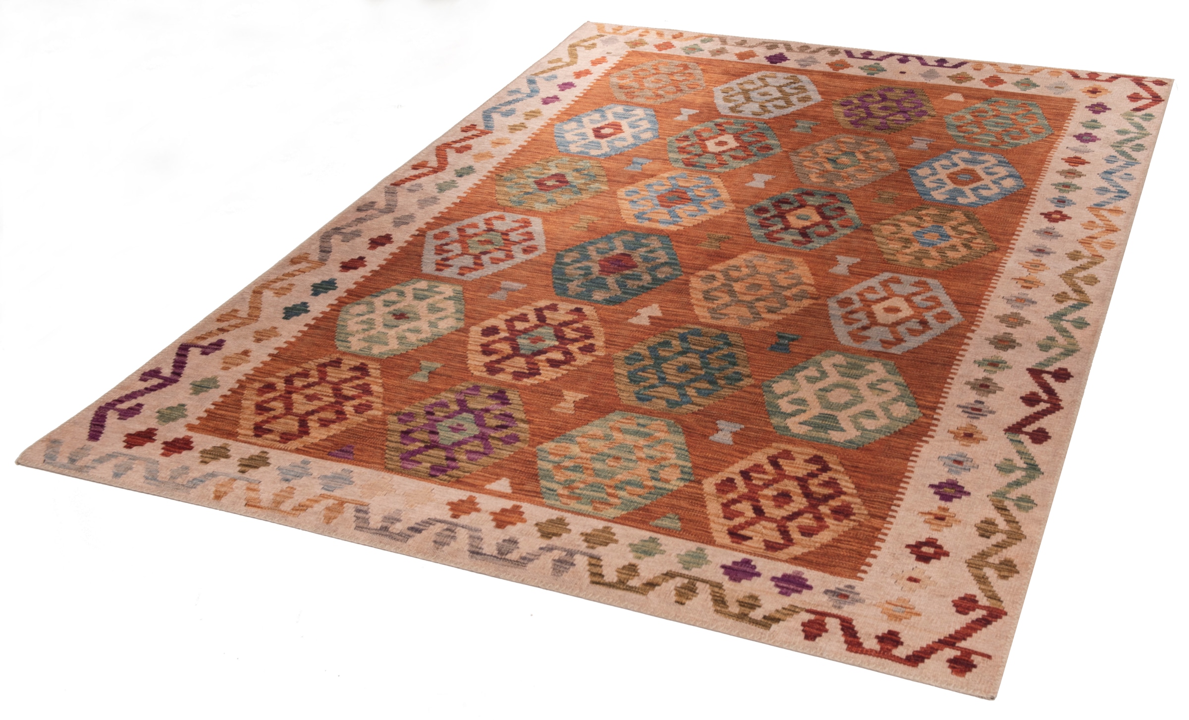 Gino Falcone Teppich »Cecilia 27596« rechteckig 3 mm Höhe Flachgewebe, bedruckt, ideal im Wohnzimmer & Schlafzimmer