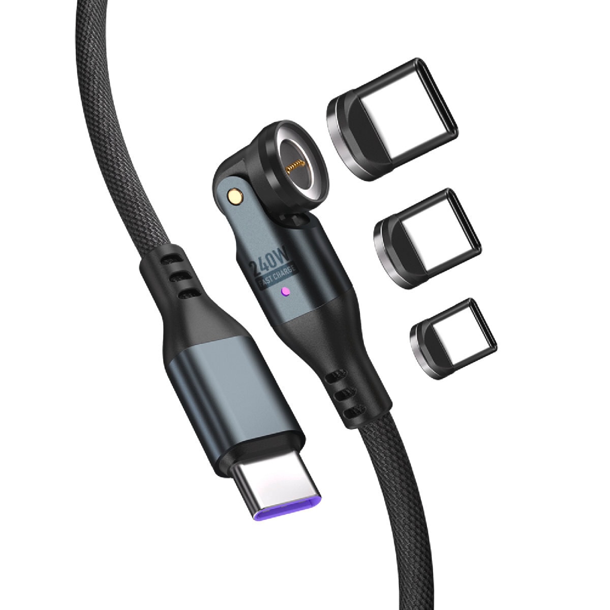 4smarts USB-Kabel »USB-C 540° Magnetkabel-Set GravityCord 240W« USB Typ C 180 cm