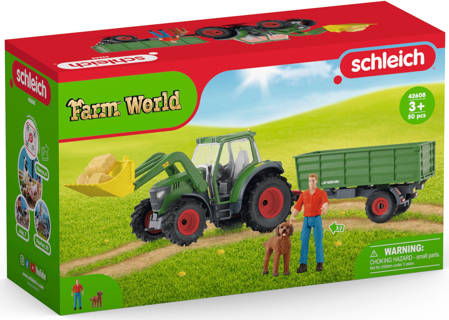 Schleich® Spielwelt »FARM WORLD, Traktor mit Anhänger (42608)«