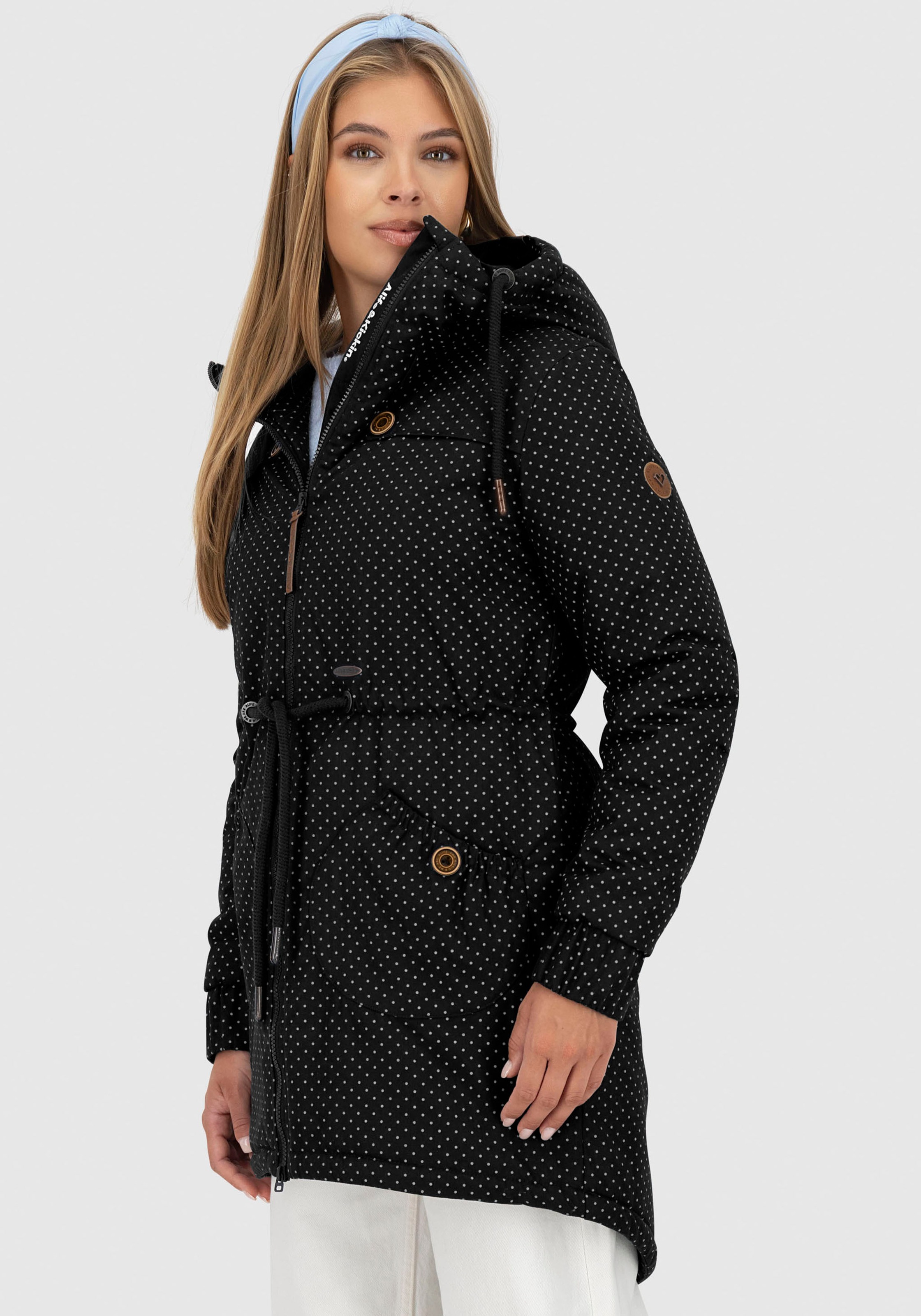 Alife & Kickin Outdoorjacke »CHARLOTTEAKB« mit Kapuze gefütterter Parka, Kapuzenjacke durch Bindeband tailliert