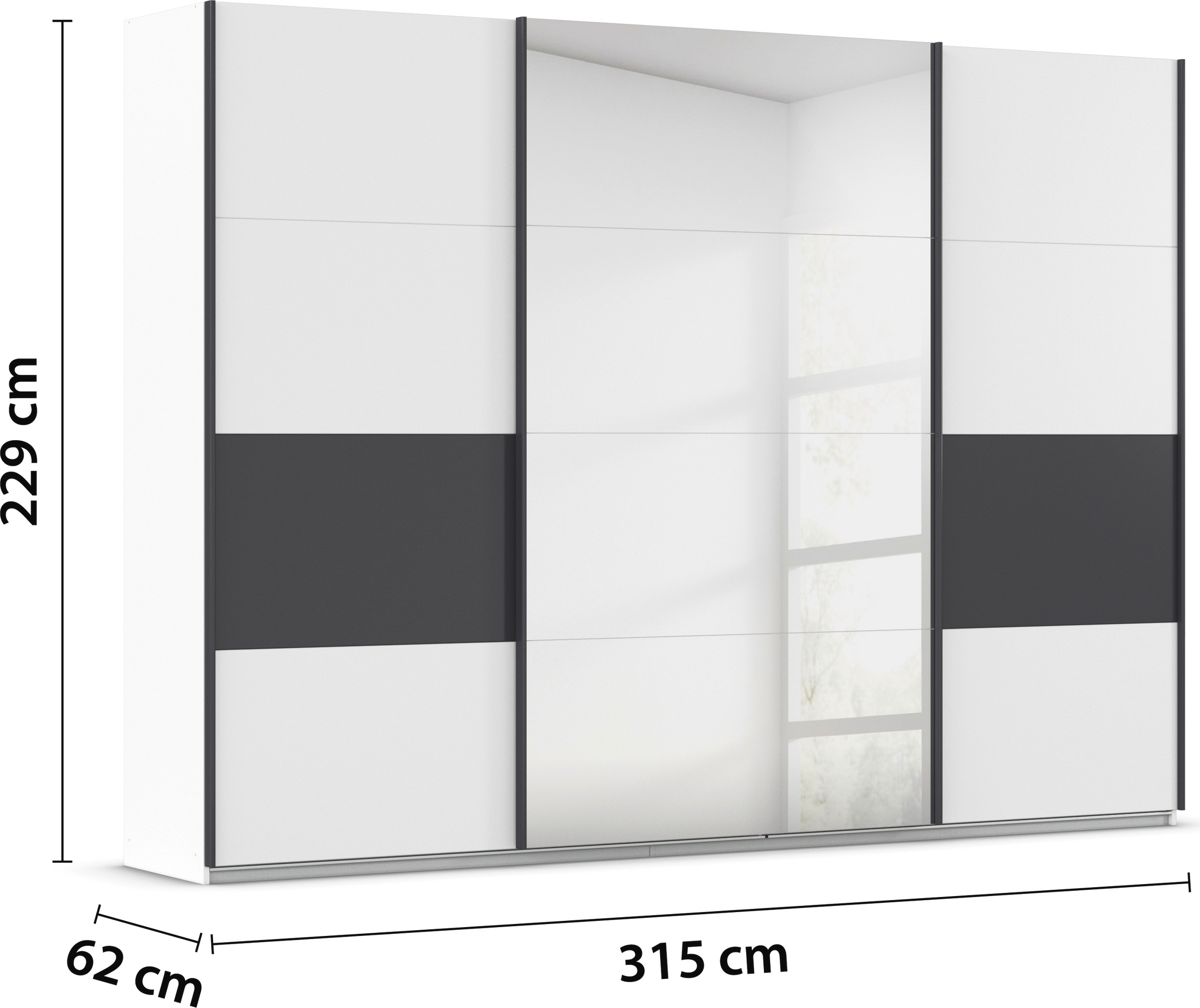rauch Schwebetürenschrank »Schwebetürenschrank Kleiderschrank Schrank Garderobe CORTONA«, inkl. Inneneinteilung, 2 Stoffboxen und zusätzlichen Einlegeböden