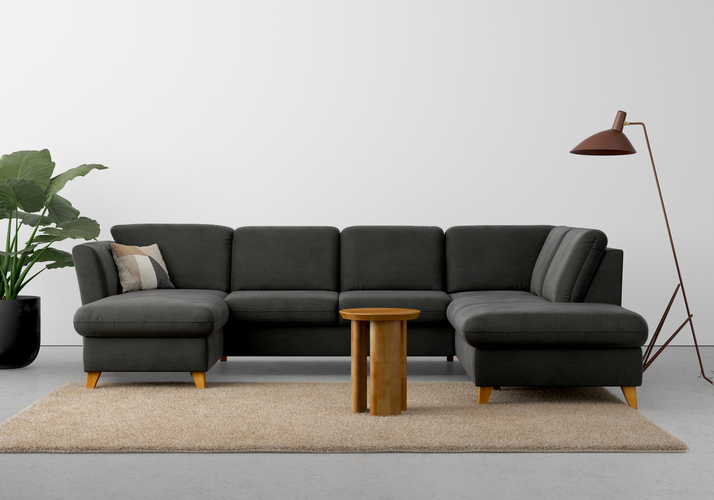 Home affaire Wohnlandschaft »Trelleborg U-Form« wahlweise mit Bettfunktion günstig online kaufen