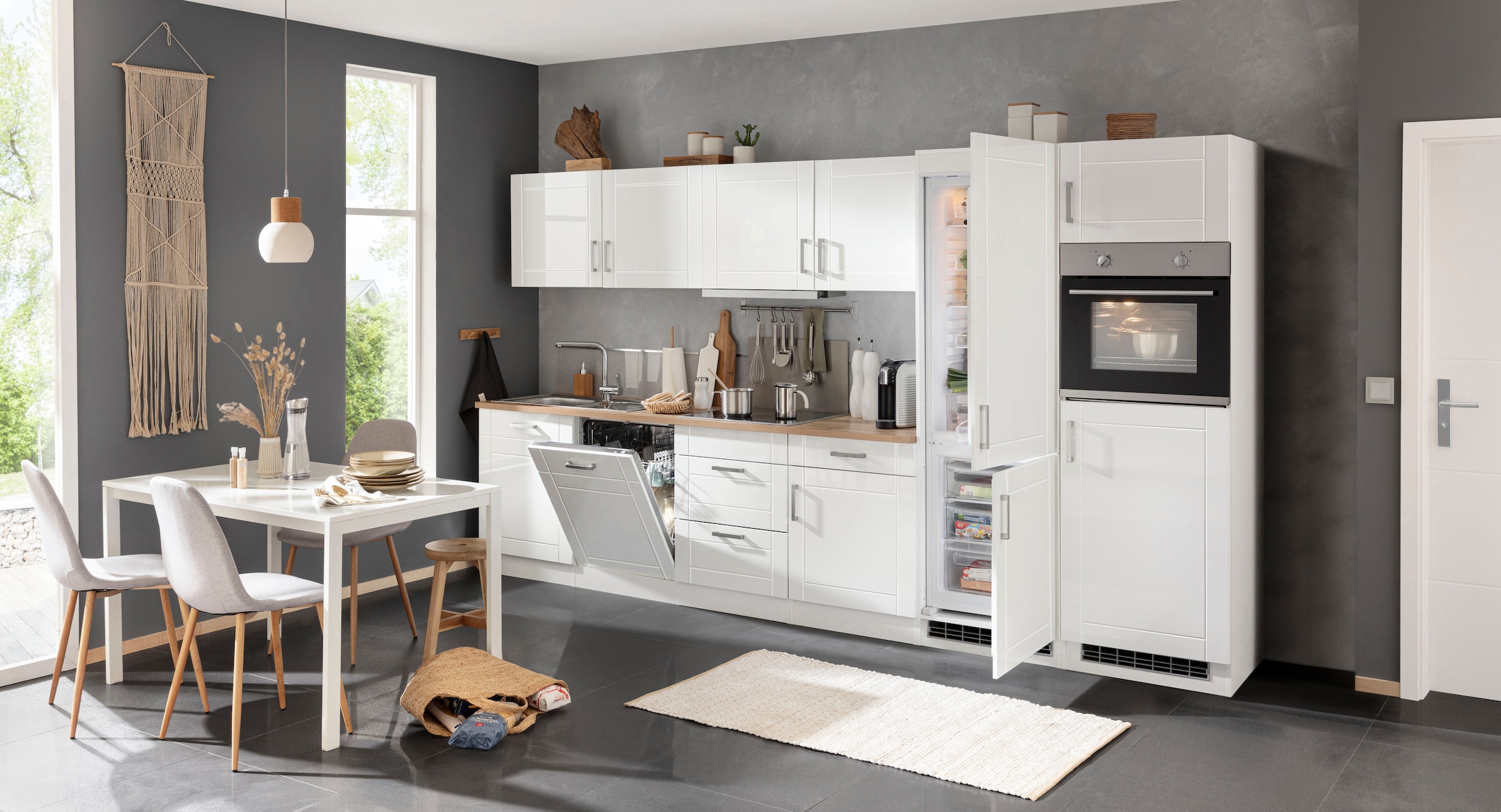 KOCHSTATION Küchenzeile »KS-Tinnum«, mit E-Geräten, Breite 360 cm