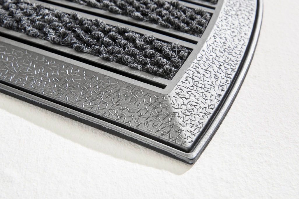 Home2Fashion Fußmatte »Welcome Moonline«, halbrund, 10 mm Höhe, Schmutzfangmatte, robust, gestreift, In- und Outdoor geeignet