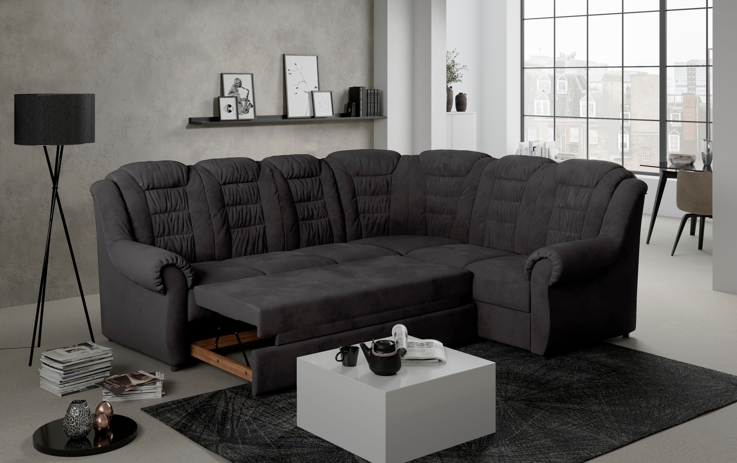 Home affaire Ecksofa »Boston L-Form«, mit hoher Rückenlehne, wahlweise mit günstig online kaufen
