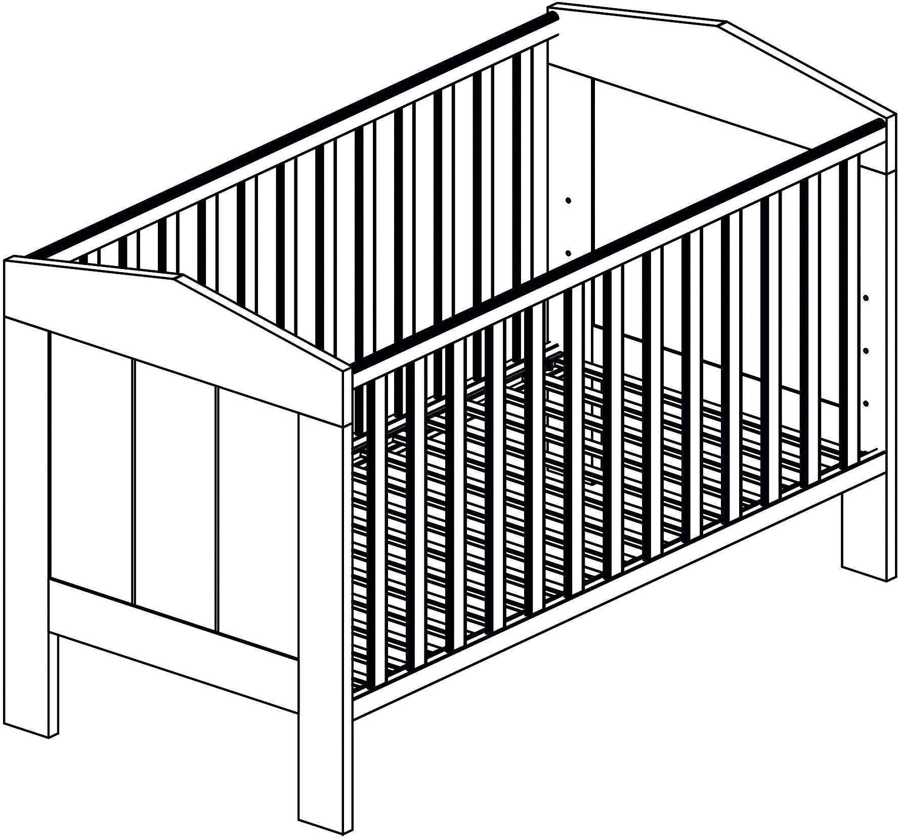 arthur berndt Babyzimmer-Komplettset »Babyzimmer-Set »Roofy« 3-teilig mit 2-türigem Kleiderschrank«, (Set, 3 tlg., Babymöbel-Set »Roofy« Kleiderschrank,Kinderbett+Wickelkommode)