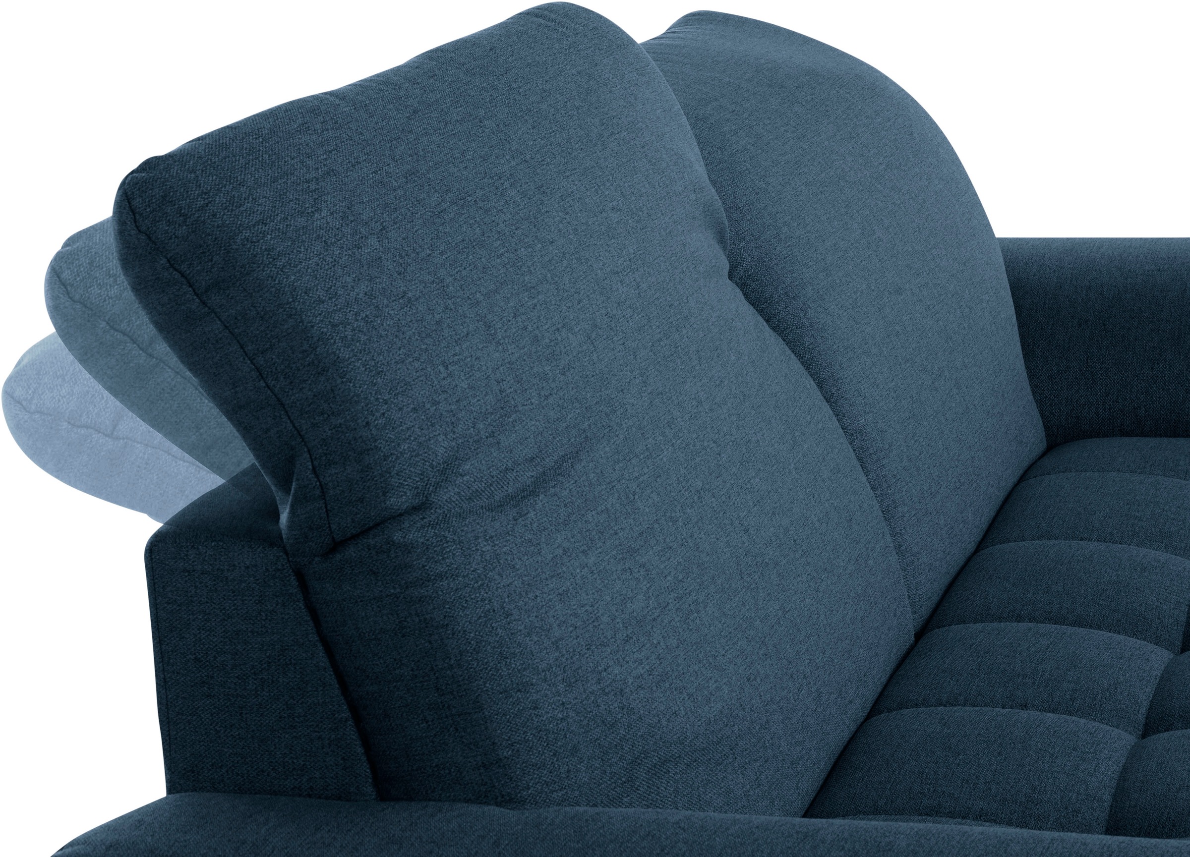 DOMO collection 2-Sitzer »Franzi, zeitlos & elegant, moderne Sitzheftung«, wahlweise mit Kopfteilverstellung, inklusive Zierkissen