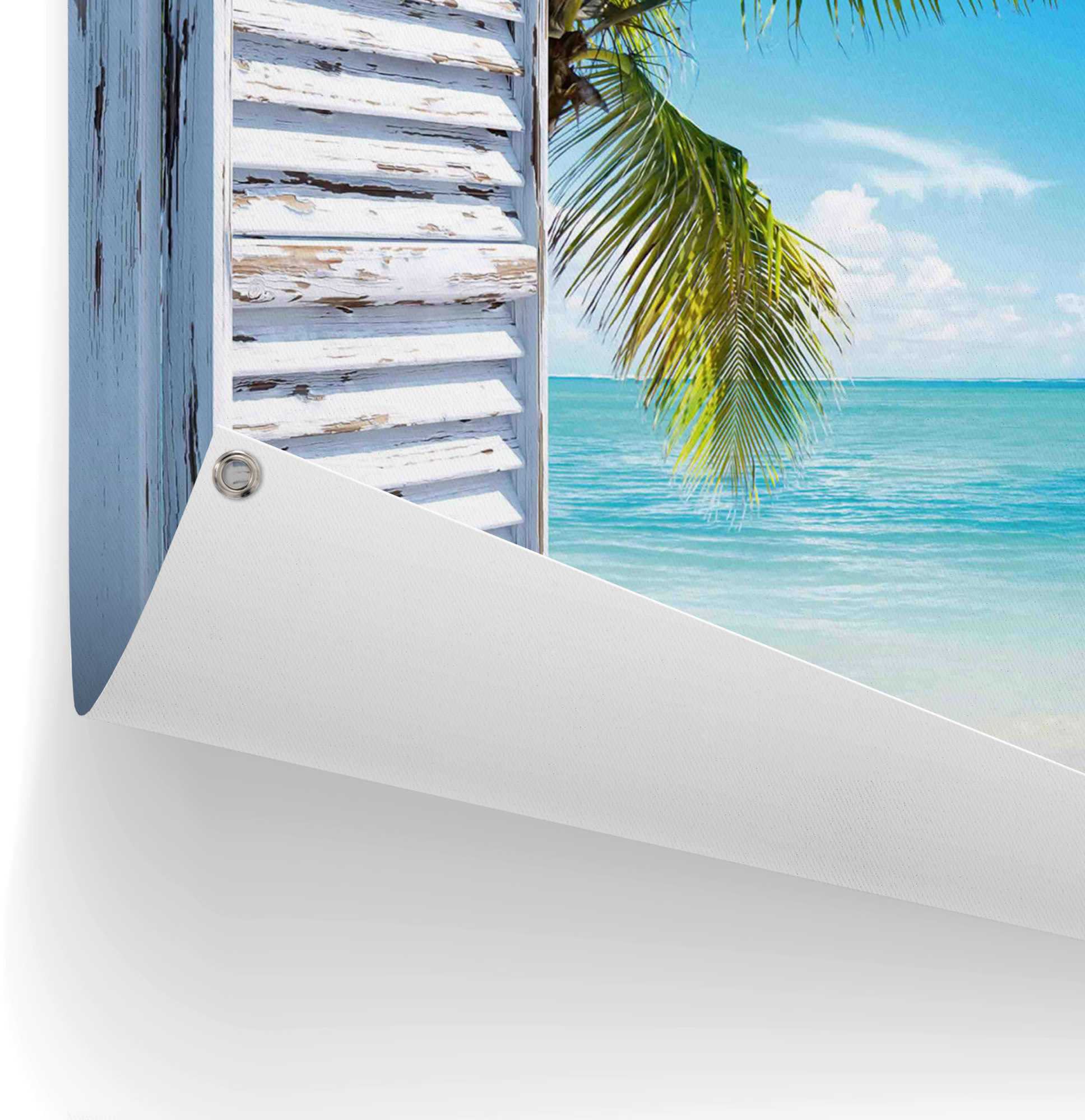 Reinders! Poster »Strandfenster«, bestellen für Außeneinsatz leichtes online wasserfestes den und Gartenposter