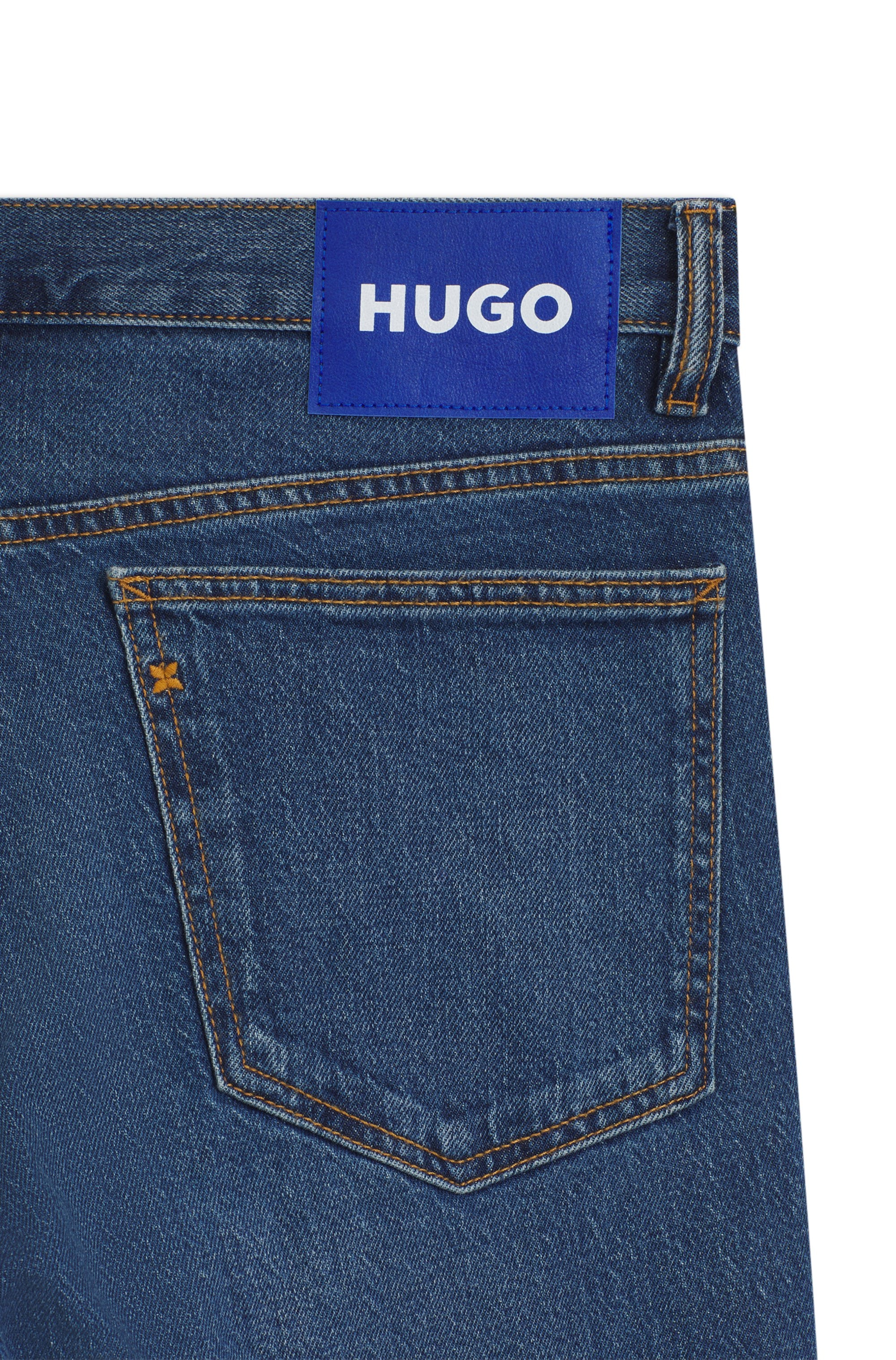 HUGO Blue Slim-fit-Jeans »Ash« mit Stone-washed-Finish