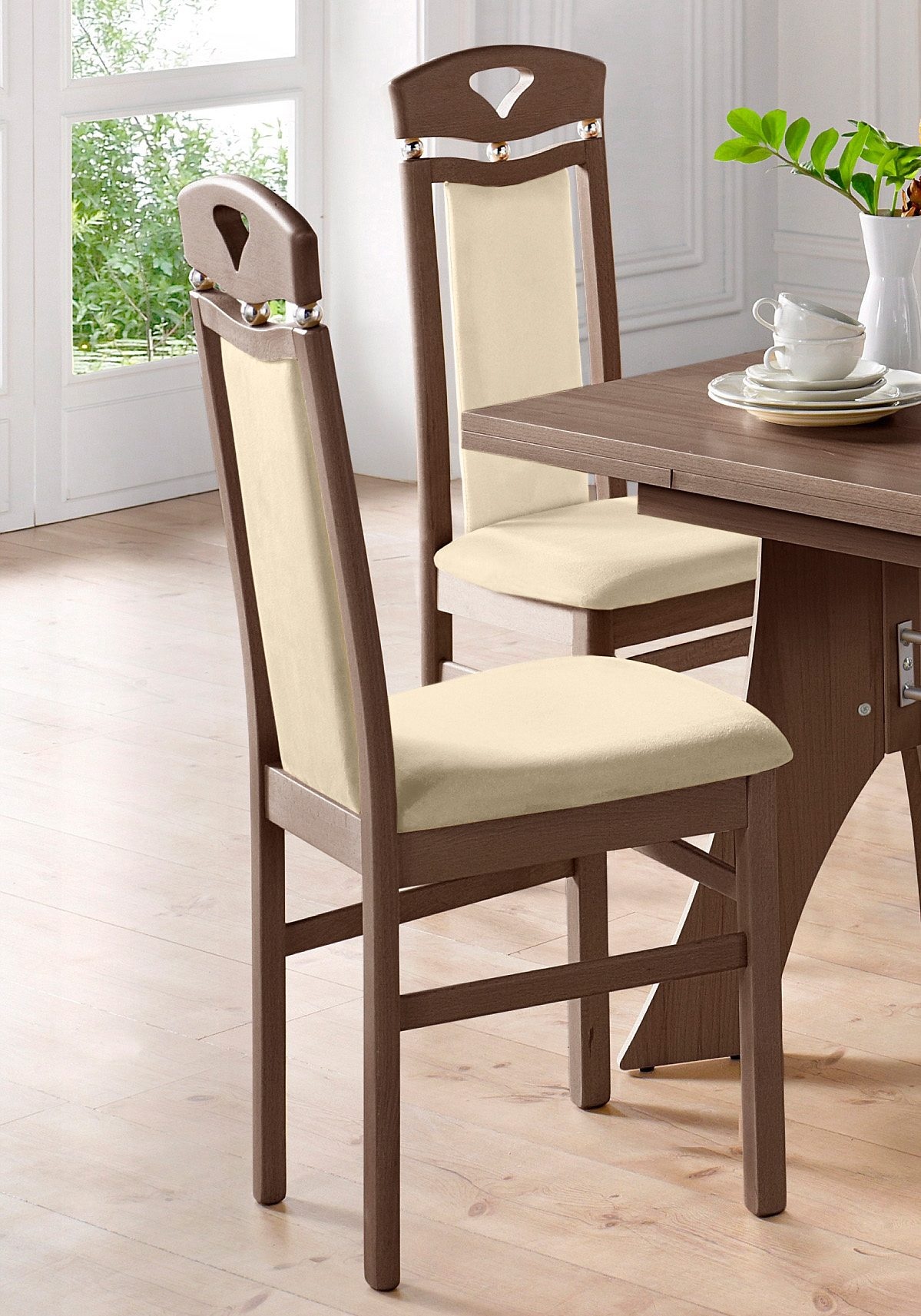 Home affaire Esszimmerstuhl »Berta Küchenstuhl« (Set) 2 Stk. Microfaser Bez günstig online kaufen