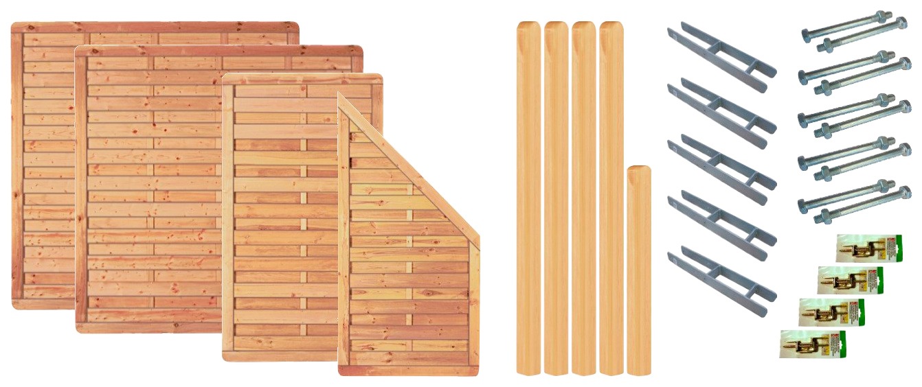 Tetzner & Jentzsch Dichtzaun »Atlanta 1« 4 Elemente, LxH: 595x180 cm günstig online kaufen