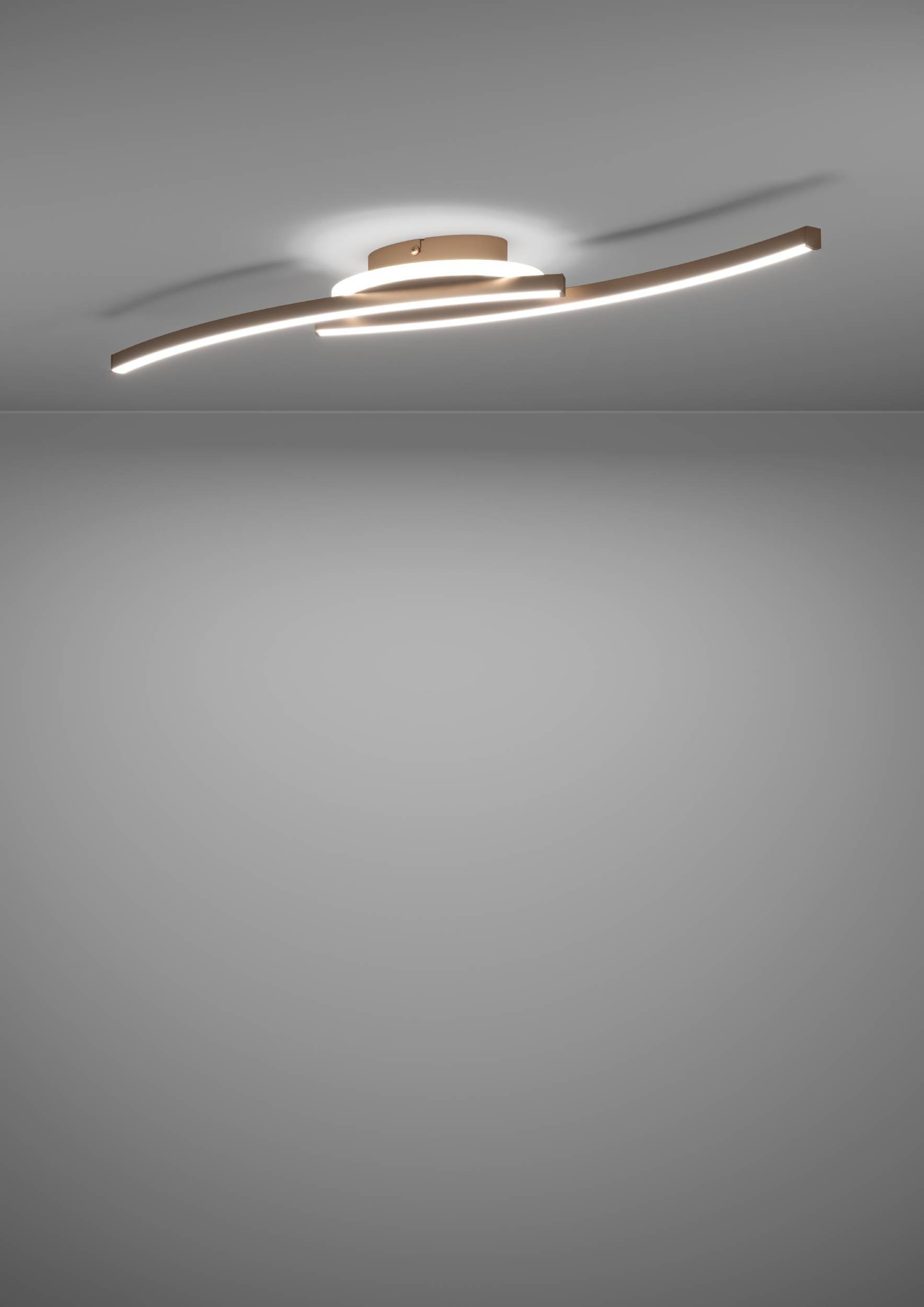 EGLO Deckenleuchte »Lungolago Deckenlampe, Bürolampe Decke aus Metall, Flurlampe, Lampe« LED-Modul 1 Stk. Neutralweiß Wand-/Deckenleuchte - L74 x B14 x H6 cm - bronze - 12W inkl.