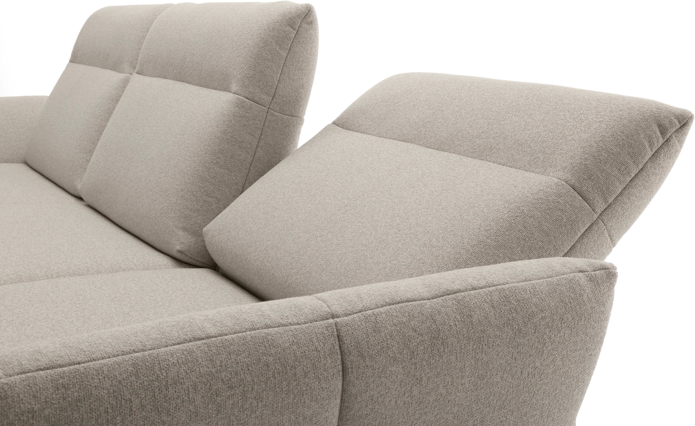 Creation BY ROLF BENZ Ecksofa »CR.460«, Sockel in Eiche, Winkelfüße in Umbragrau, Breite 318 cm
