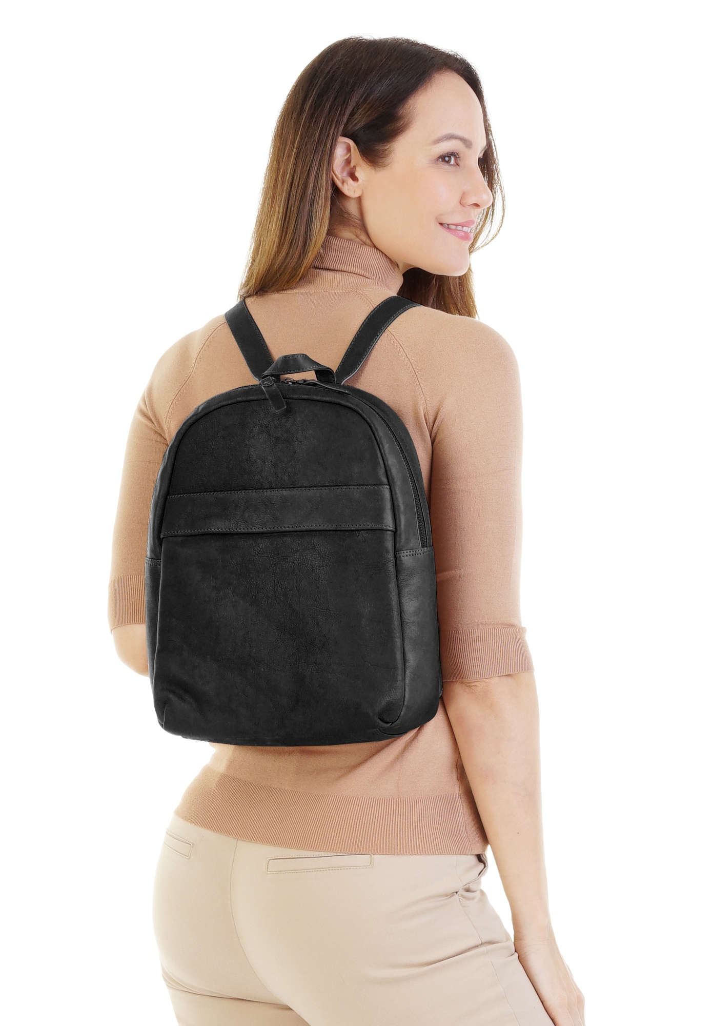 X-Zone Laptoprucksack, echt Leder