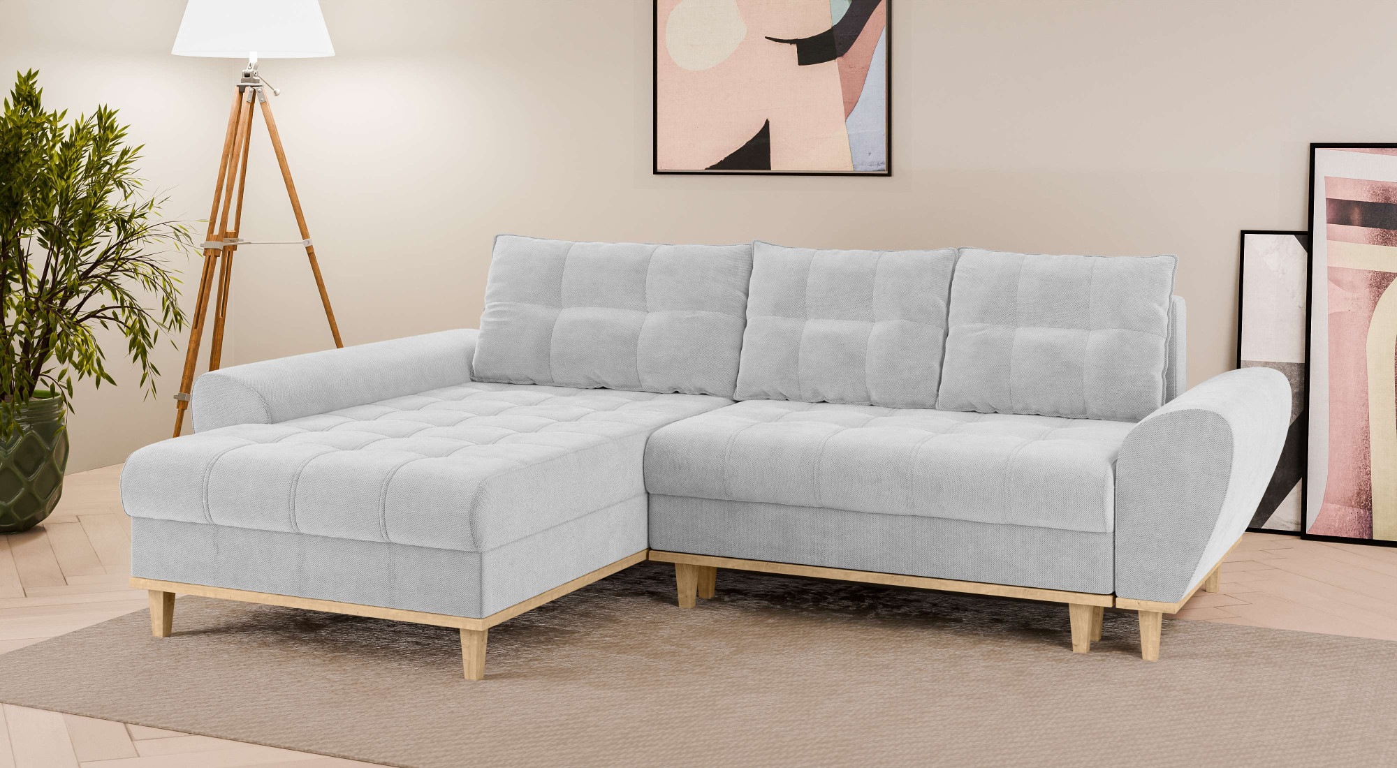 Home affaire Ecksofa "Ahrdorf mit Bettfunktion und Bettkasten, Maße: B/H/T günstig online kaufen
