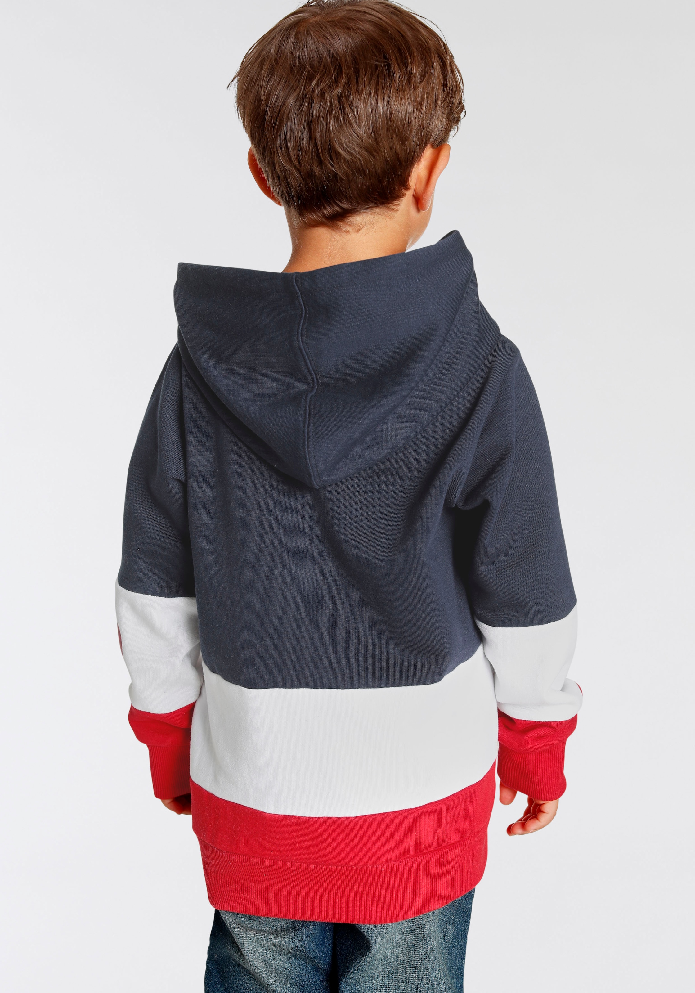 Bench. Kapuzensweatshirt »im mit Logo-Drucken Colorblock-Design«, online kaufen