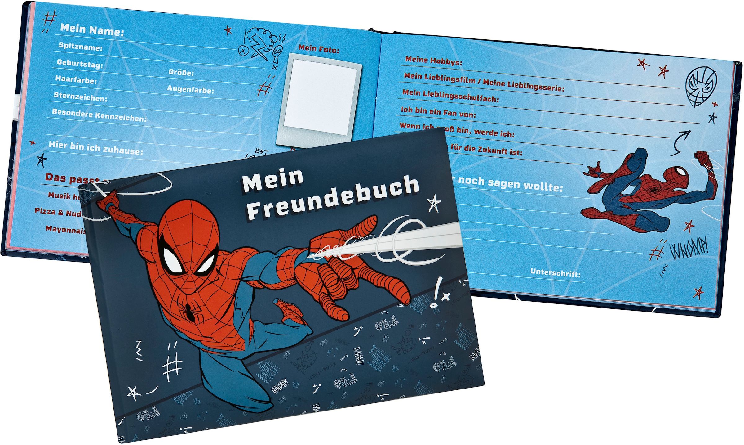 Scooli Buch »Spiderman«, (Set, 3 St.), bestehend aus Freundebuch, Heftbox und Aufgabenheft