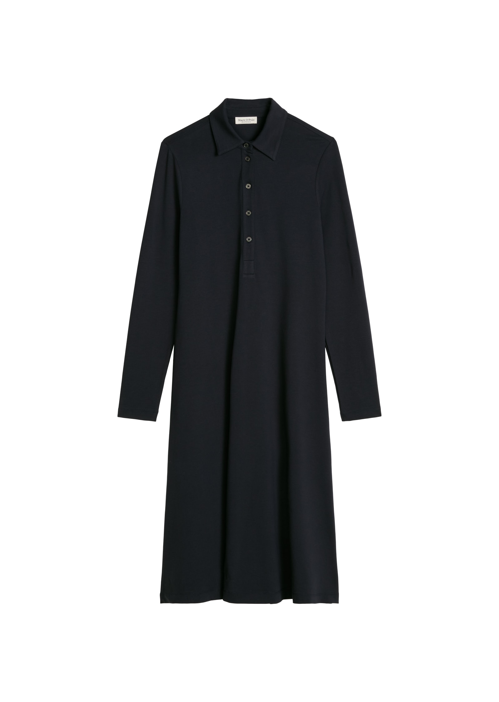 Marc O'Polo Hemdblusenkleid flared aus Single Jersey mit Paper-Finish