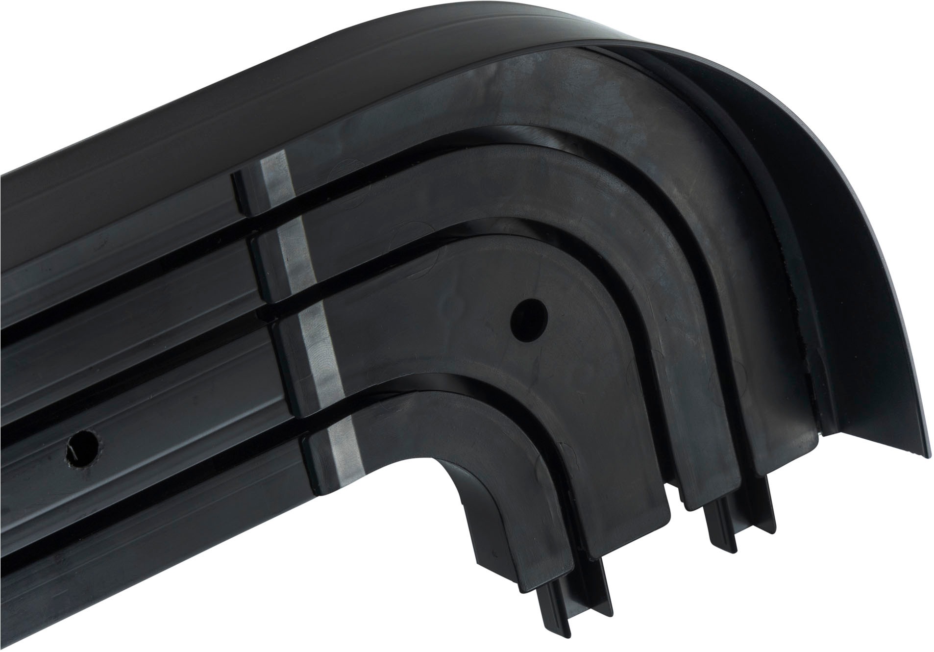 SN DECO GROUP Vorhangschiene »SH3«, 3 läufig-läufig, Fixmaß, Set 3-läufig,inkl. Rundbögen, Blende 5 cm, vorgebohrt, Innenlauf