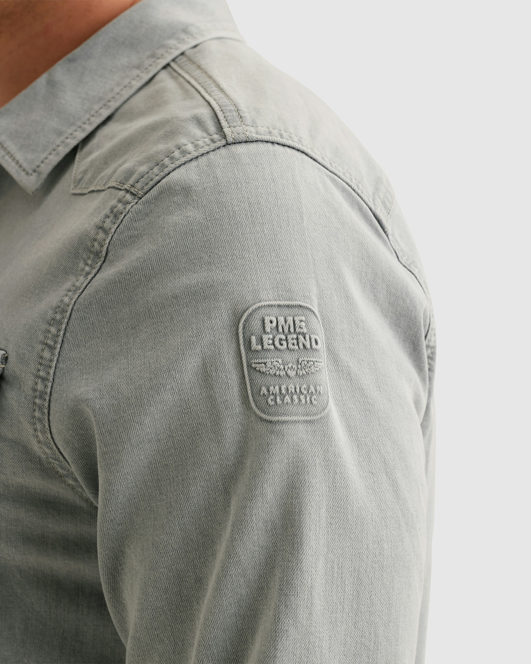 PME LEGEND Jeanshemd »Denim Shirts Sunset Greyblue Shade« mit Druckknopfleiste